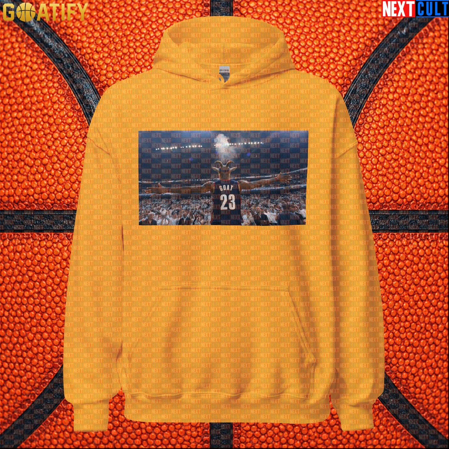 LeBron James Hoodie – GOAT Chalk Toss Pullover for Cleveland Cavaliers Match Days Gold Hoodies Next Cult Brand