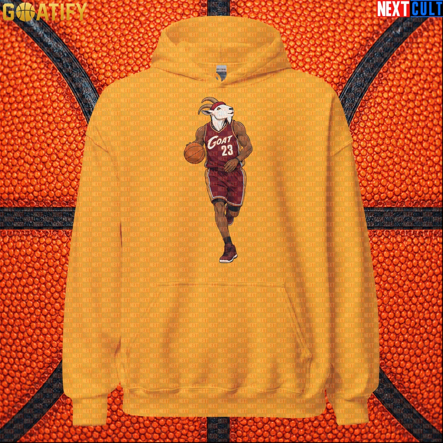 LeBron James Hoodie – Number 23 GOAT Pullover Gift for Cleveland Cavaliers Fans Gold Hoodies Next Cult Brand