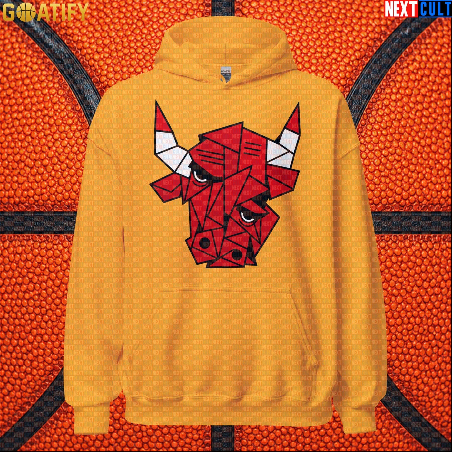 Chicago Bulls Meme Hoodie – Picasso Bulls Cubism Art Pullover for NBA Basketball Fans Gold Hoodies Next Cult Brand
