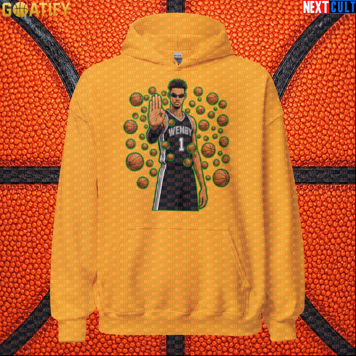 Basketball Hoodie Victor Wembanyama Matrix Stopper Gift for Spurs Fans and NBA Watch Parties Gold Hoodies Next Cult Brand