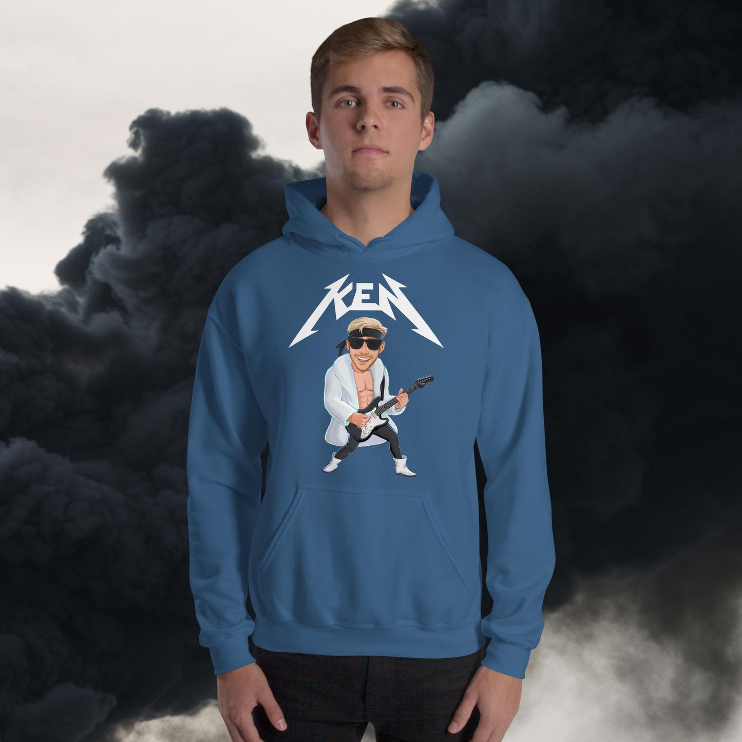 Rockstar Ken Barbie Movie Ryan Gosling Unisex Hoodie Indigo Blue Hoodies Barbie Celebrities Ken Movies Ryan Gosling Next Cult Brand