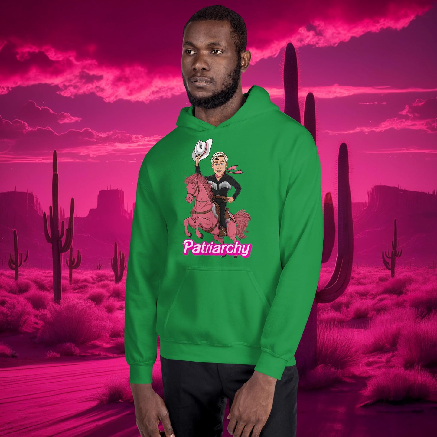 Ken Barbie Movie When I found out the patriarchy wasn't just about horses, I lost interest Unisex Hoodie Irish Green Hoodies Barbie Celebrities Ken Movies Ryan Gosling Next Cult Brand