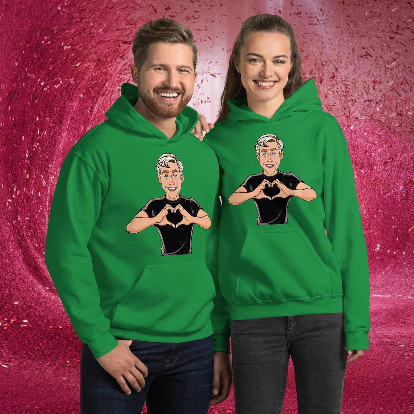 I Love Ryan Gosling Ken Barbie Movie I am Kenough Unisex Hoodie Irish Green Hoodies Barbie Celebrities Ken Movies Ryan Gosling Next Cult Brand