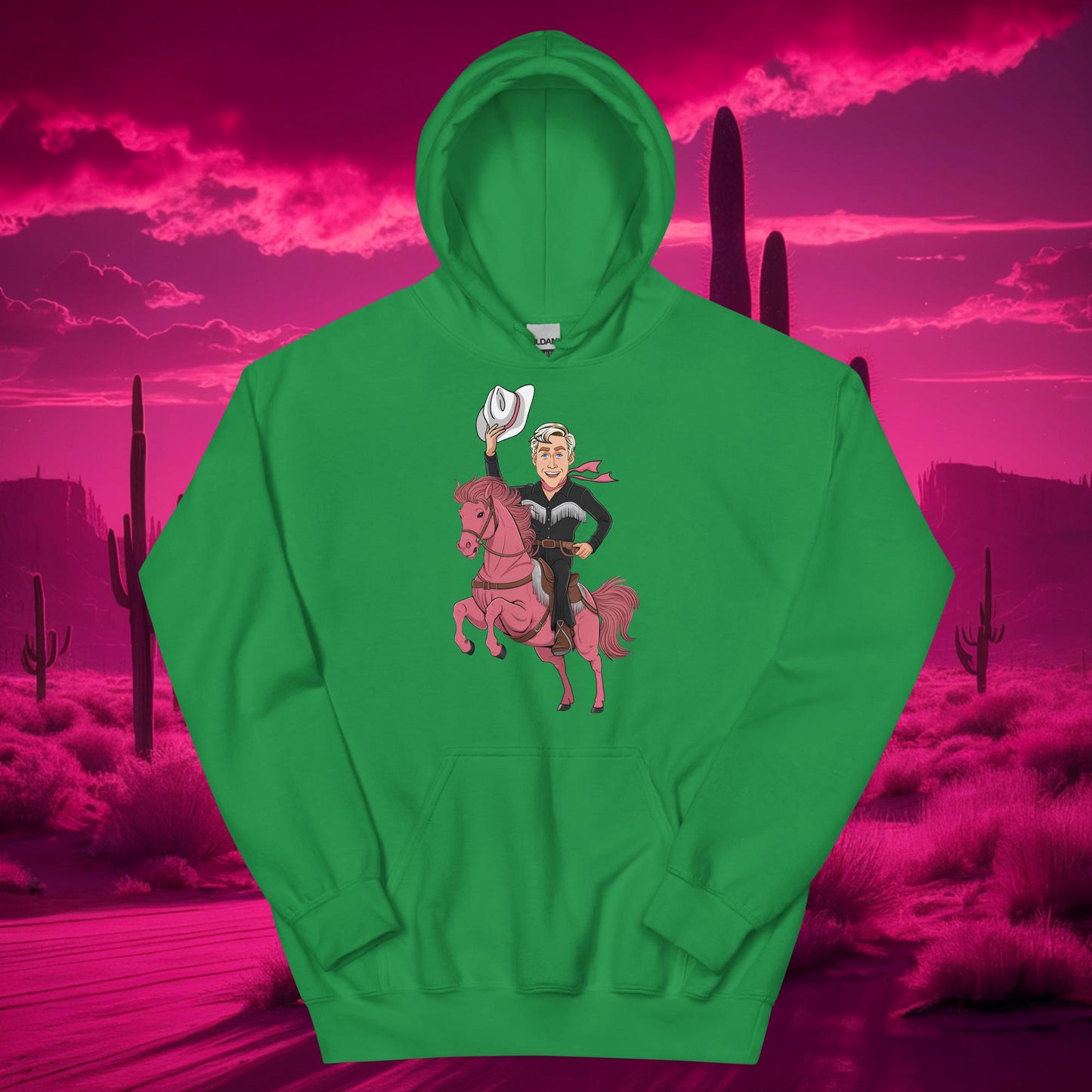Ryan Gosling Ken Cowboy Horse Barbie Movie Patriarchy Unisex Hoodie Irish Green Hoodies Barbie Celebrities Ken Movies Ryan Gosling Next Cult Brand
