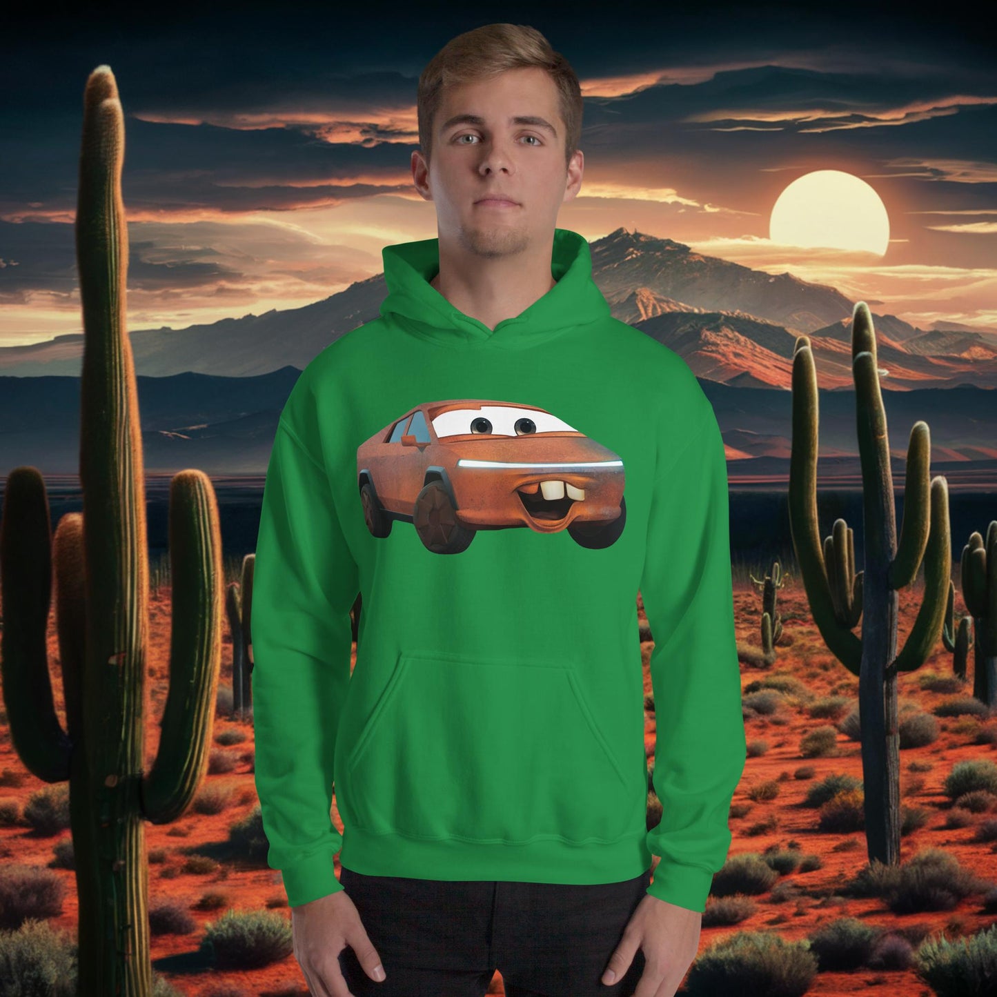 Rusty Tesla Cybertruck Elon Musk Cars Movie Tow Mater Unisex Hoodie Irish Green Hoodies Cars Movie Celebrities Cybertruck Elon Musk Movies Tesla Next Cult Brand