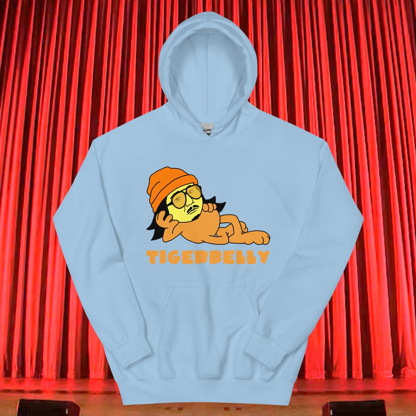 Bobby Lee Tigerbelly, Bobby Lee Merch, Tigerbelly Merch, Bobby Lee Gift, Funny Tigerbelly Gift, Tigerbelly Podcast, TigerBelly Unisex Hoodie Light Blue Hoodies Bobby Lee Podcasts Stand-up Comedy TigerBelly Next Cult Brand
