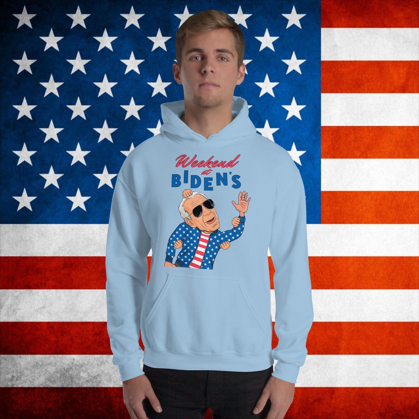 Weekend at Biden's Hoodie Joe Biden Meme Pullover Democrat Hoodie Republican Hoodie Trump Hoodie Politics Hoodie Elections Hoodie Trump GiftUnisex Hoodie Light Blue Hoodies Democrats Joe Biden Politics Next Cult Brand