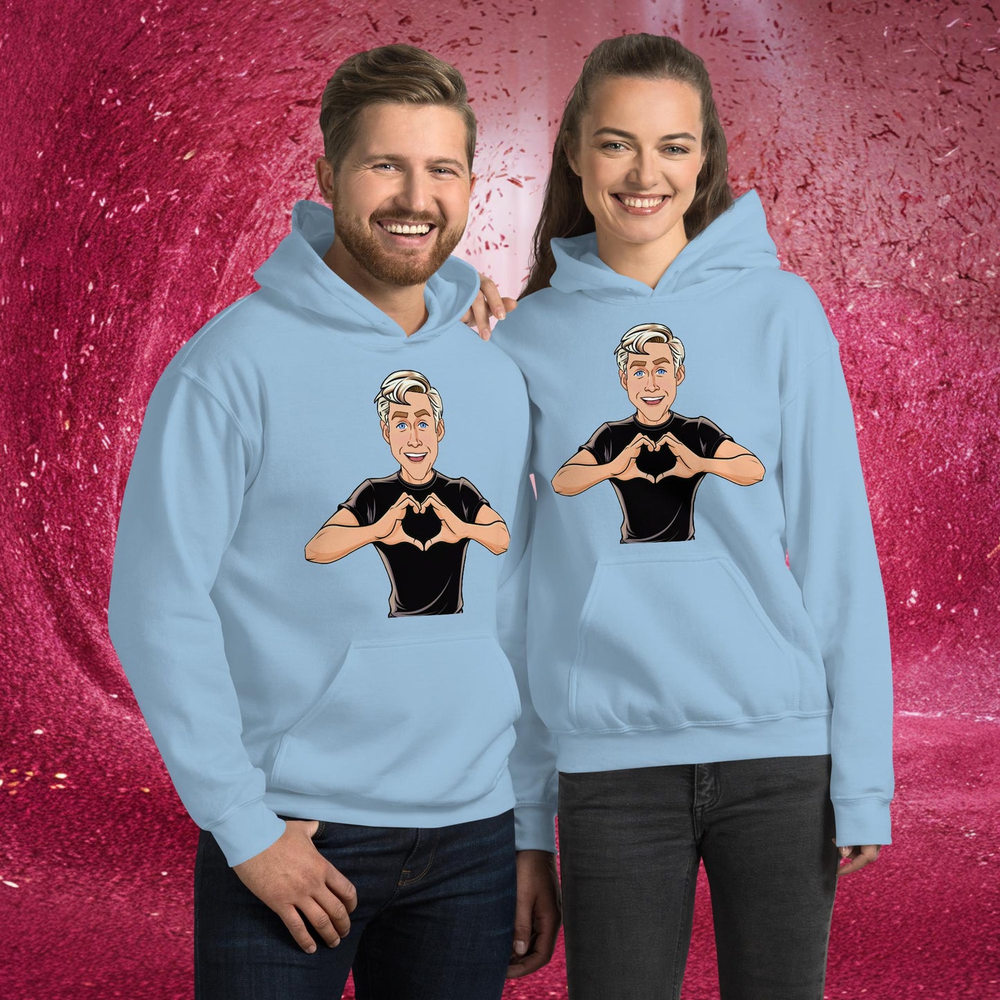 I Love Ryan Gosling Ken Barbie Movie I am Kenough Unisex Hoodie Light Blue Hoodies Barbie Celebrities Ken Movies Ryan Gosling Next Cult Brand