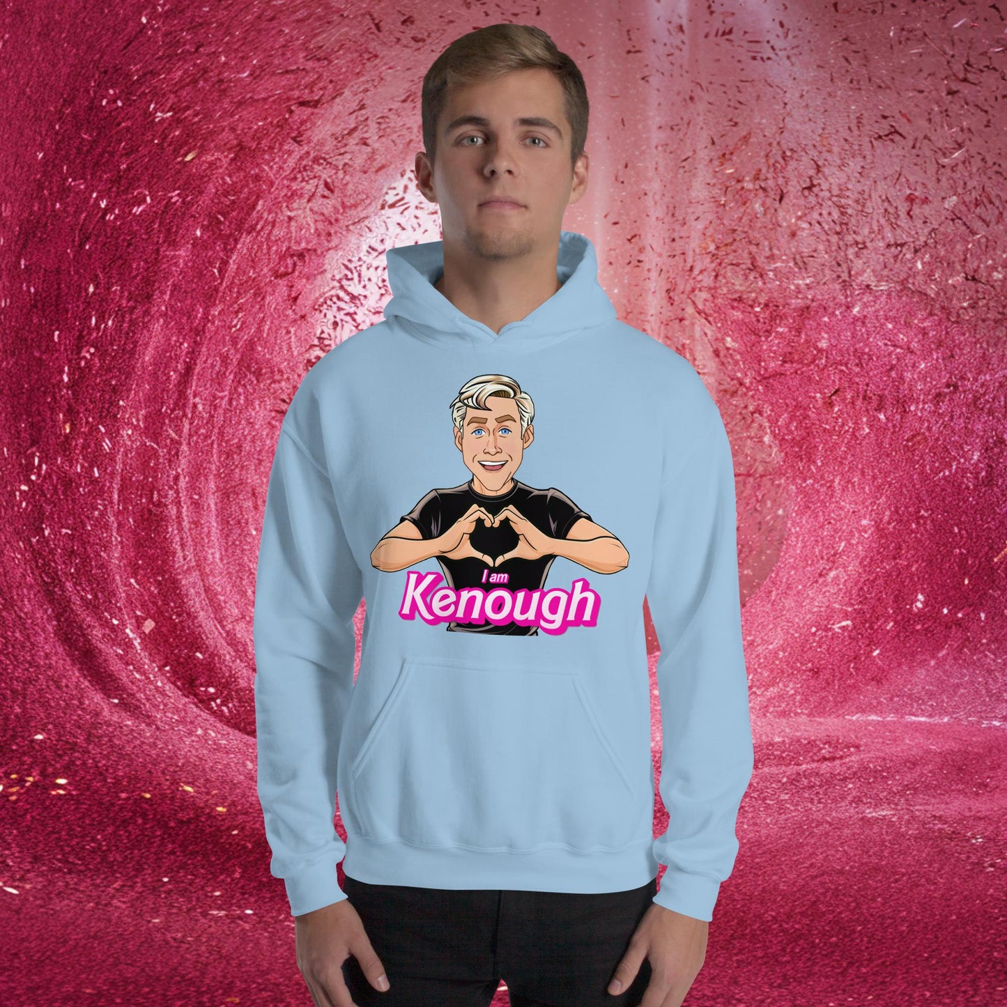 I am Kenough Ryan Gosling Ken Barbie Movie Unisex Hoodie Light Blue Hoodies Barbie Celebrities Ken Movies Ryan Gosling Next Cult Brand