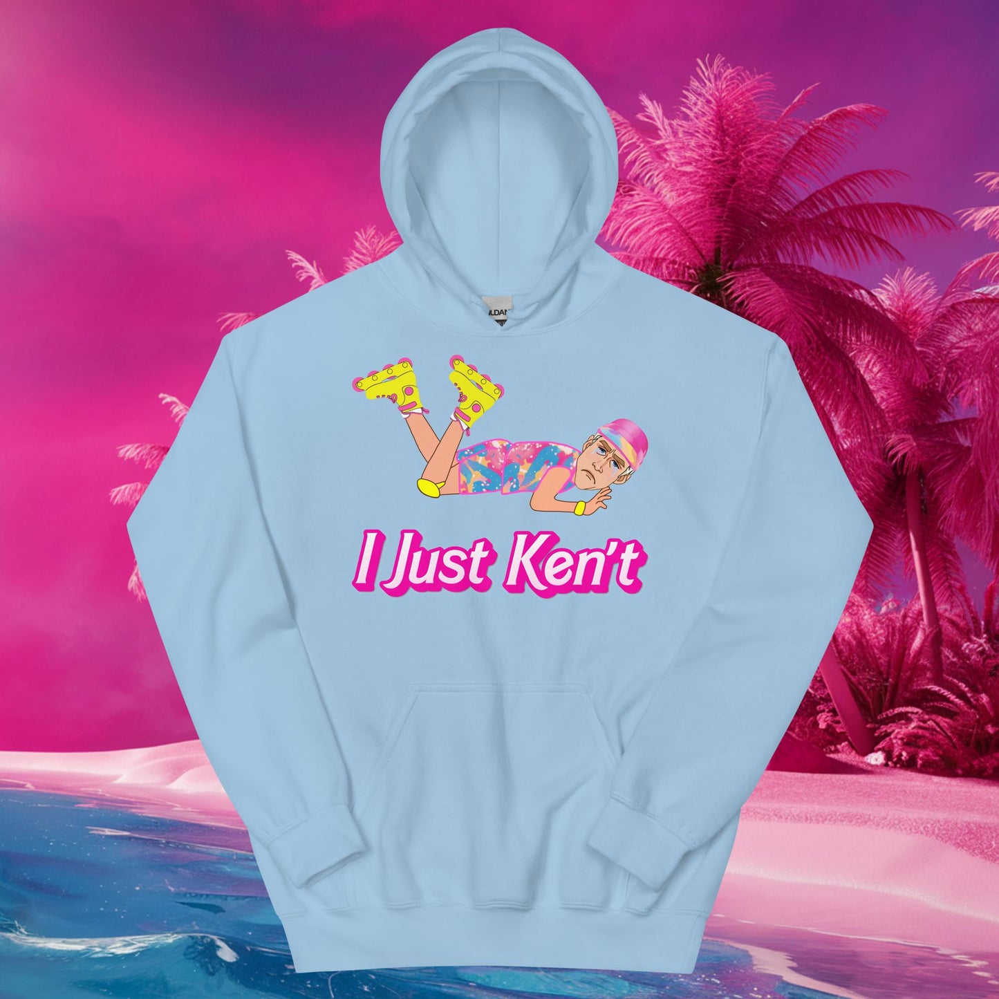 I Just Ken't I just Can't Ryan Gosling Ken Barbie Movie Unisex Hoodie Light Blue Hoodies Barbie Celebrities Ken Movies Ryan Gosling Next Cult Brand