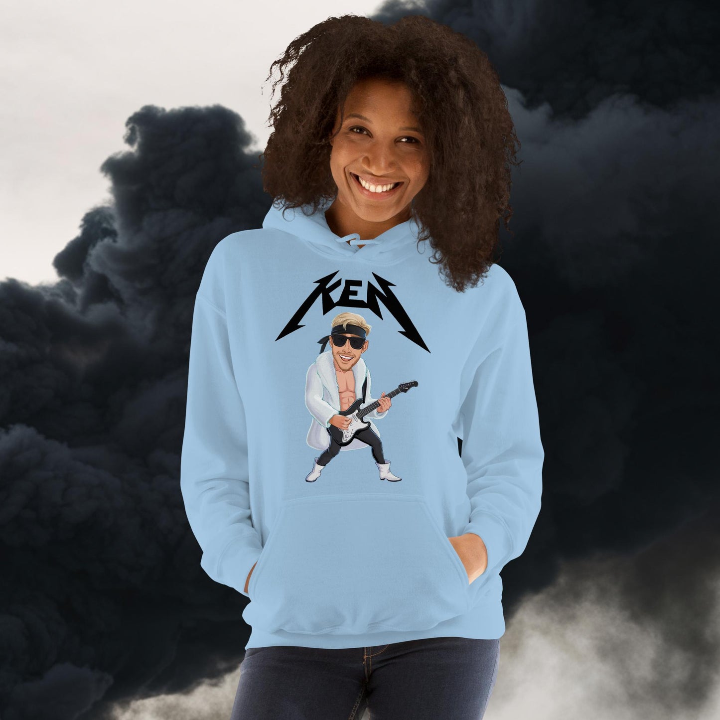 Rockstar Ken Barbie Movie Ryan Gosling Unisex Hoodie Light Blue Hoodies Barbie Celebrities Ken Movies Ryan Gosling Next Cult Brand