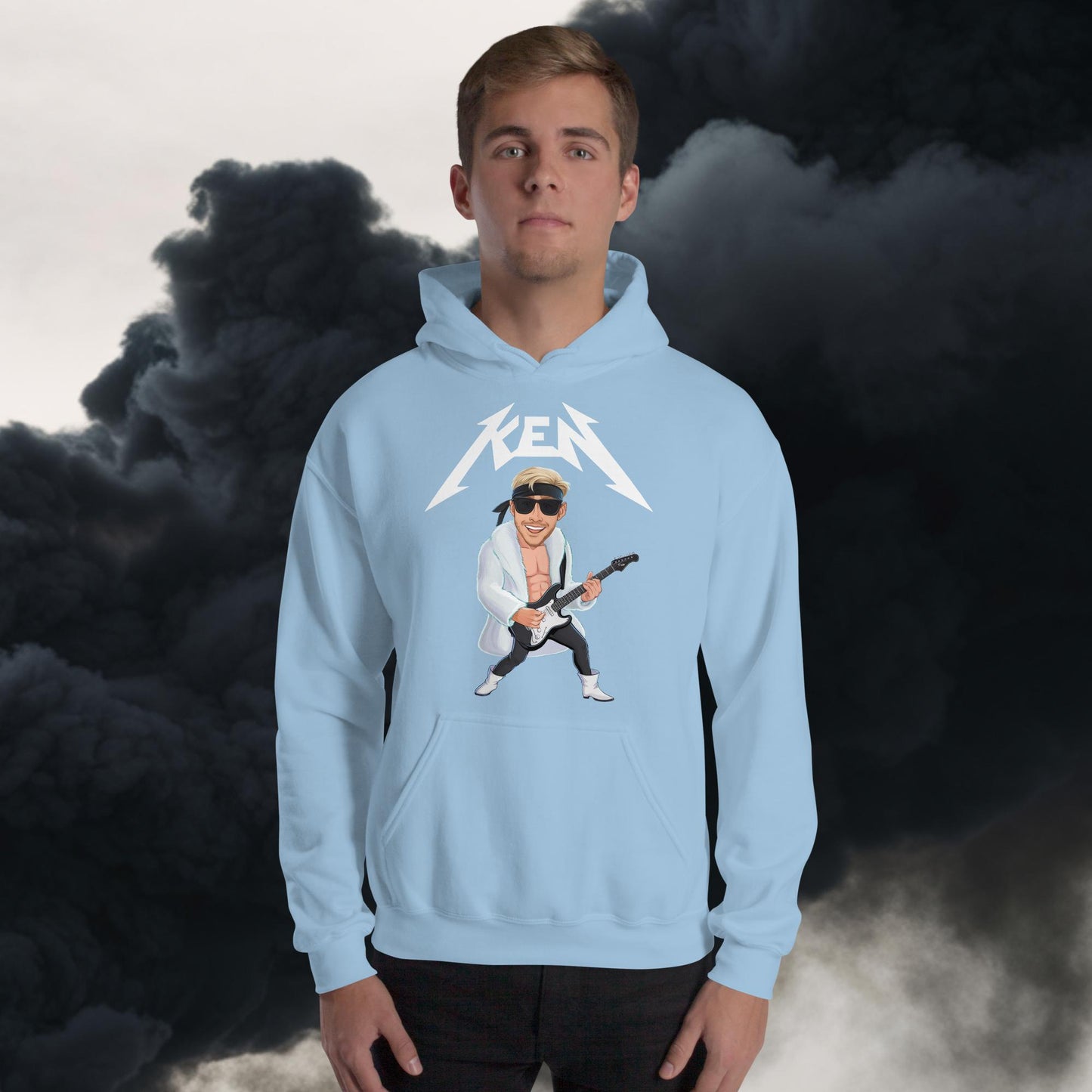 Rockstar Ken Barbie Movie Ryan Gosling Unisex Hoodie Light Blue Hoodies Barbie Celebrities Ken Movies Ryan Gosling Next Cult Brand