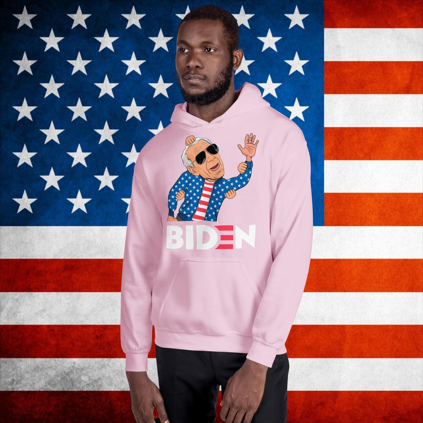 Weekend at Biden's Joe Biden Meme Democrat Republican Trump Gift Biden Gift 90s Vintage Unisex Hoodie Light Pink Hoodies Democrats Joe Biden Politics Next Cult Brand