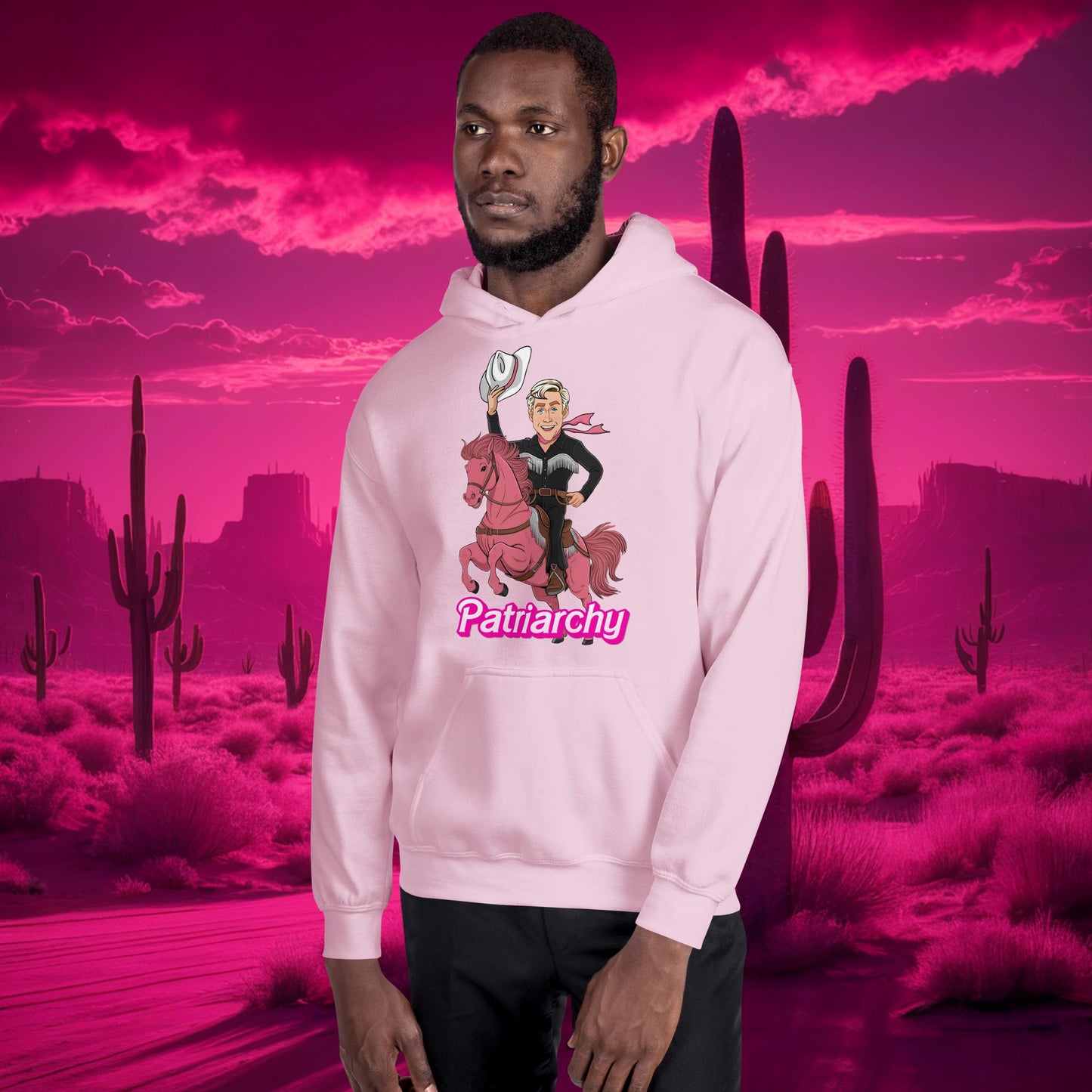 Ken Barbie Movie When I found out the patriarchy wasn't just about horses, I lost interest Unisex Hoodie Light Pink Hoodies Barbie Celebrities Ken Movies Ryan Gosling Next Cult Brand