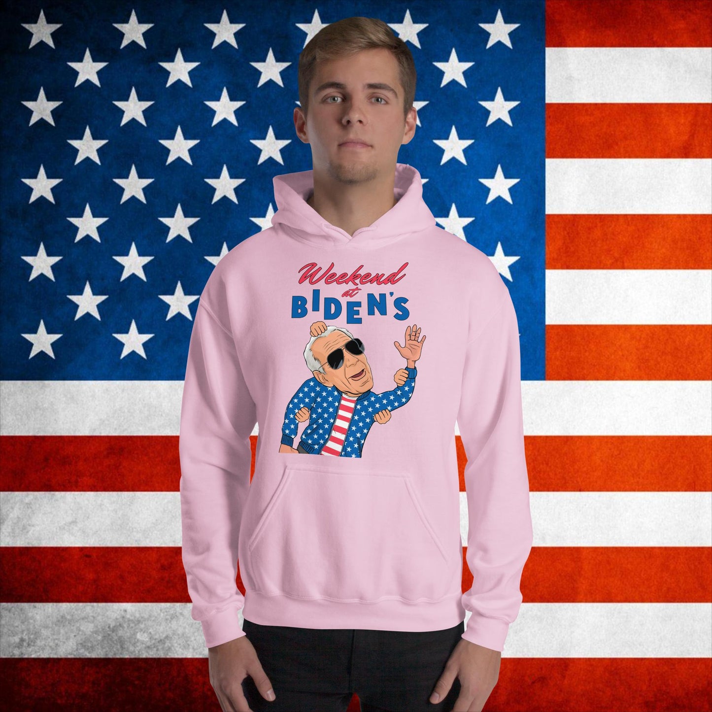 Weekend at Biden's Hoodie Joe Biden Meme Pullover Democrat Hoodie Republican Hoodie Trump Hoodie Politics Hoodie Elections Hoodie Trump GiftUnisex Hoodie Light Pink Hoodies Democrats Joe Biden Politics Next Cult Brand