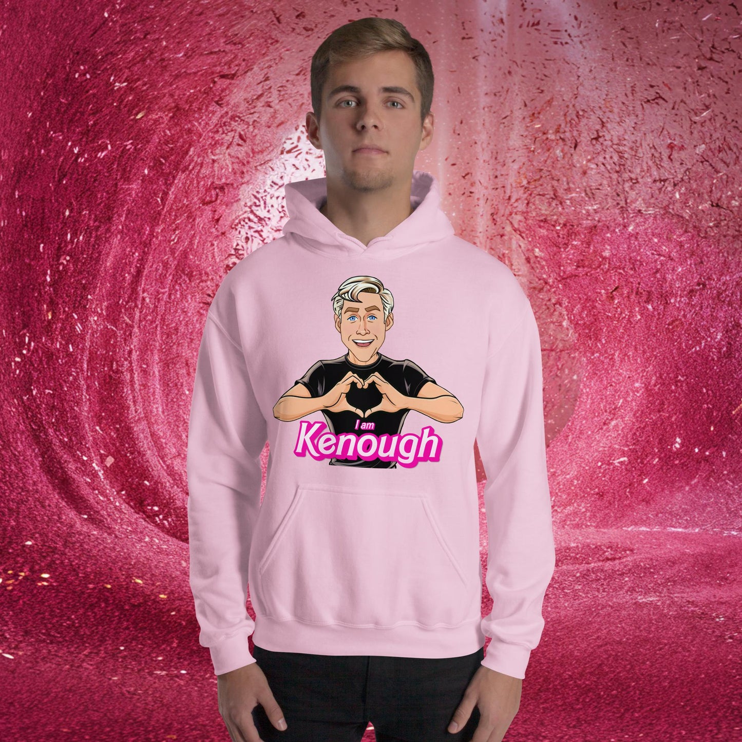 I am Kenough Ryan Gosling Ken Barbie Movie Unisex Hoodie Light Pink Hoodies Barbie Celebrities Ken Movies Ryan Gosling Next Cult Brand
