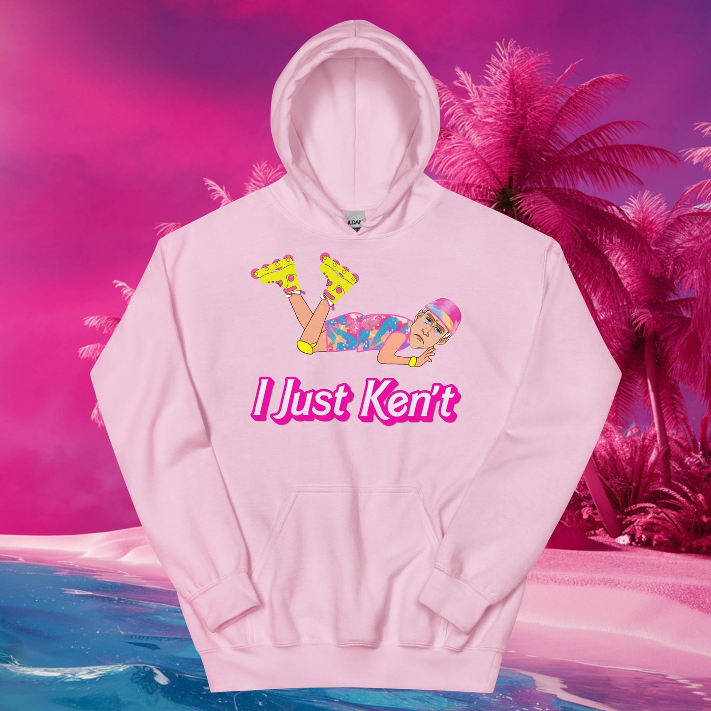 I Just Ken't I just Can't Ryan Gosling Ken Barbie Movie Unisex Hoodie Light Pink Hoodies Barbie Celebrities Ken Movies Ryan Gosling Next Cult Brand