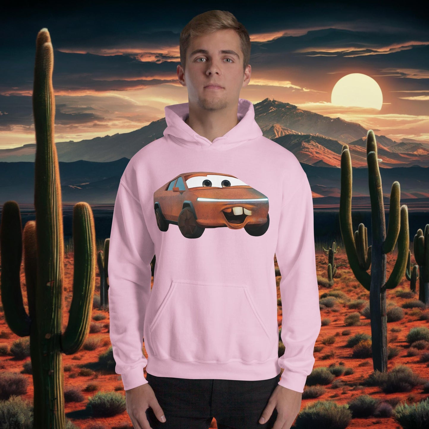 Rusty Tesla Cybertruck Elon Musk Cars Movie Tow Mater Unisex Hoodie Light Pink Hoodies Cars Movie Celebrities Cybertruck Elon Musk Movies Tesla Next Cult Brand