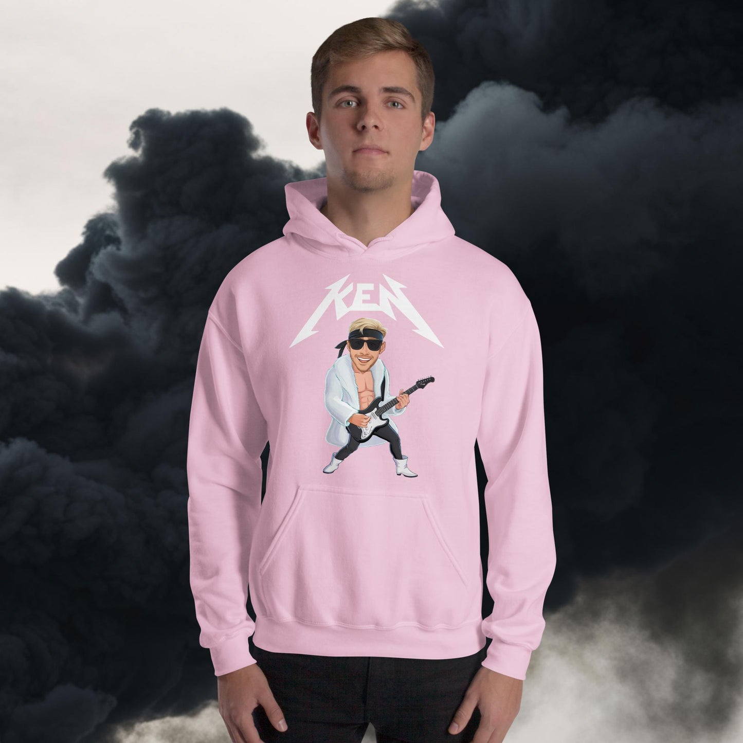 Rockstar Ken Barbie Movie Ryan Gosling Unisex Hoodie Light Pink Hoodies Barbie Celebrities Ken Movies Ryan Gosling Next Cult Brand
