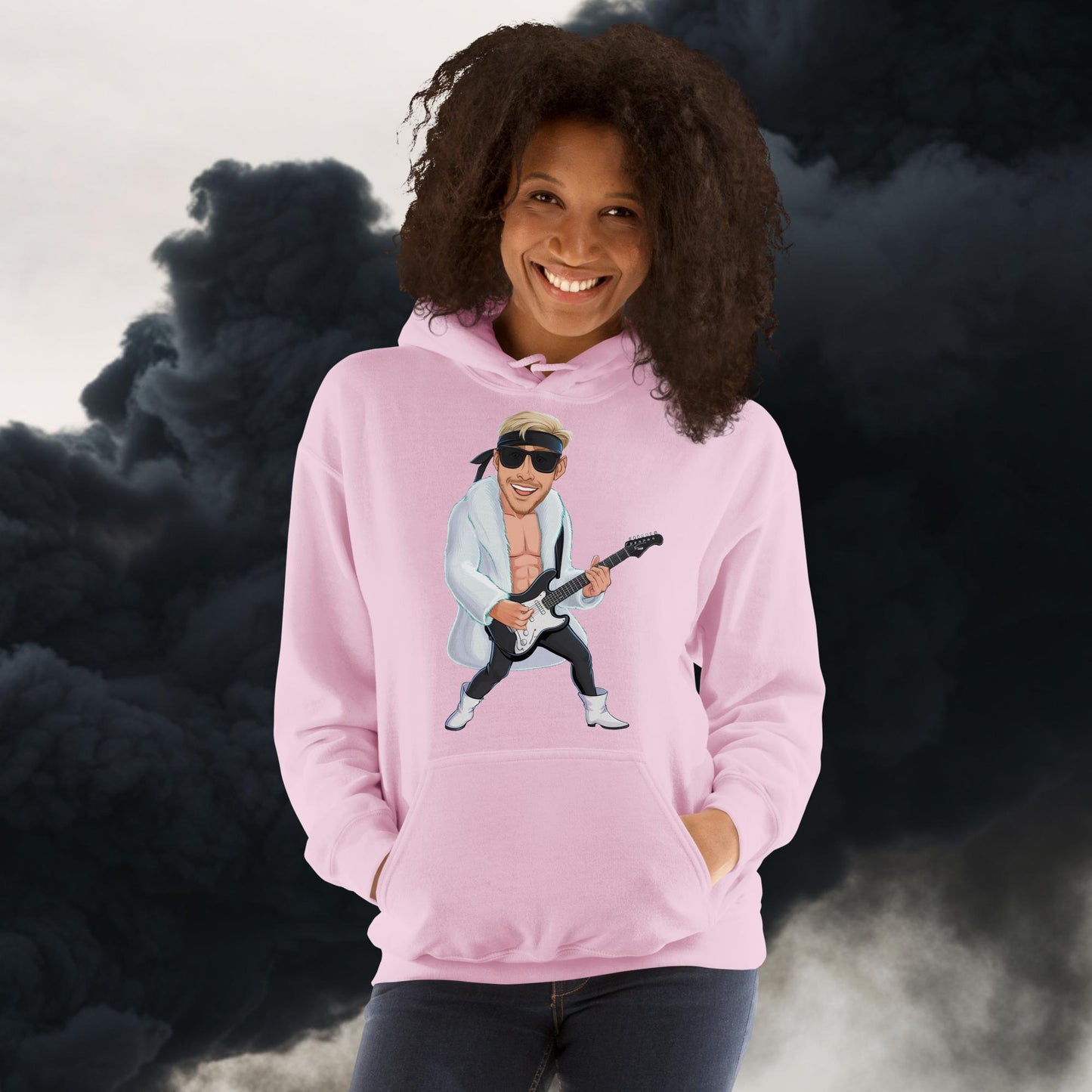 Rockstar Rock Music Unisex Hoodie Light Pink Hoodies Barbie Celebrities Ken Movies Music Rock Music Ryan Gosling Next Cult Brand