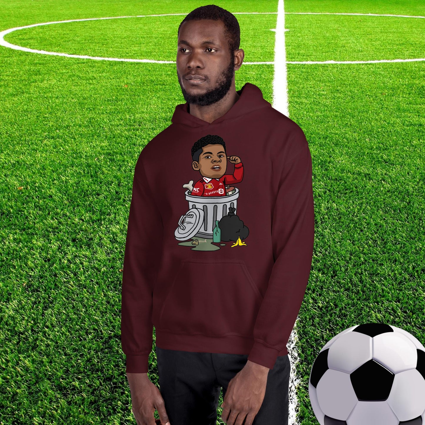 Trashford Marcus Rashford Manchester United Gift Man United Gift Marcus Rashford Unisex Hoodie Maroon Hoodies Football Manchester United Marcus Rashford Next Cult Brand