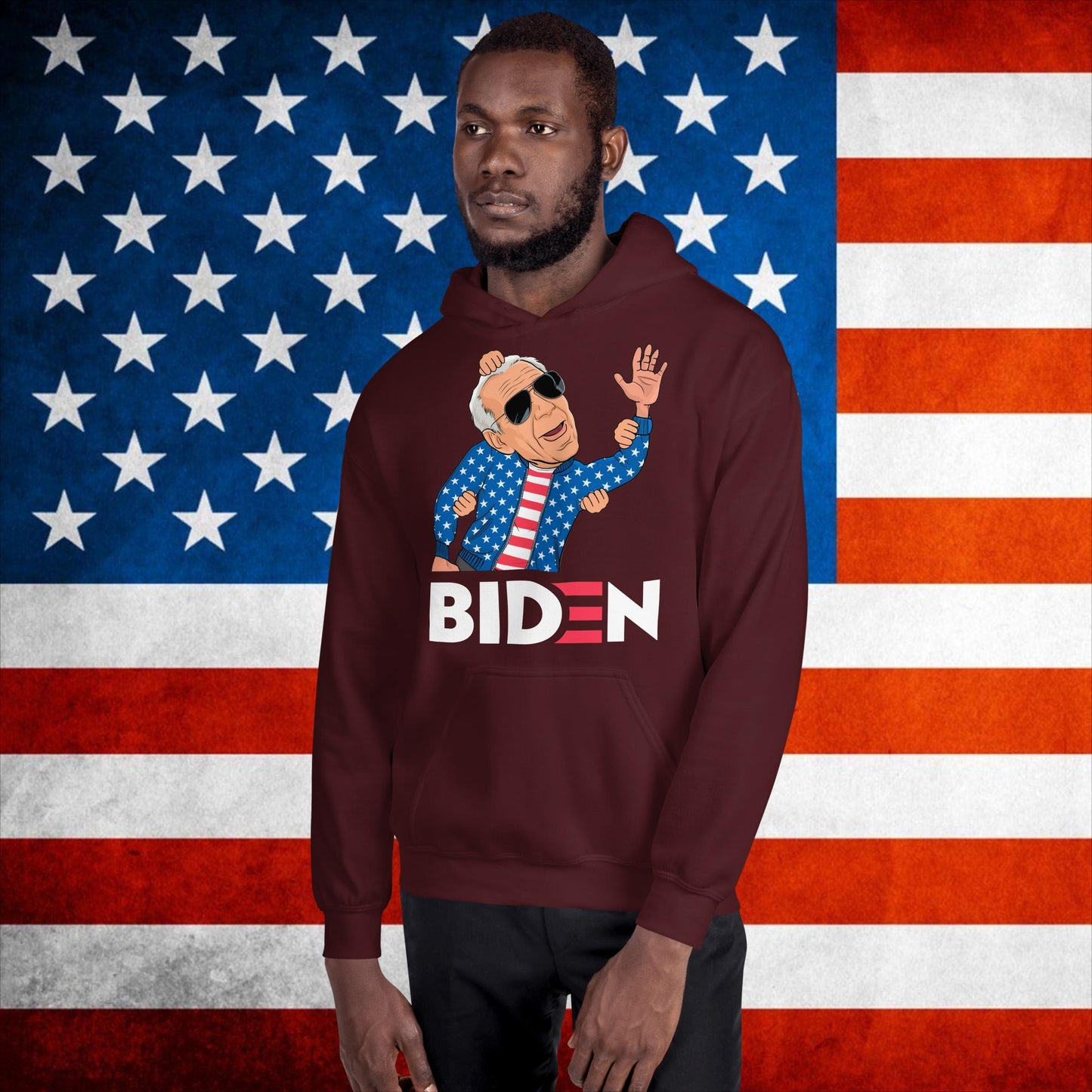 Weekend at Biden's Joe Biden Meme Democrat Republican Trump Gift Biden Gift 90s Vintage Unisex Hoodie Maroon Hoodies Democrats Joe Biden Politics Next Cult Brand