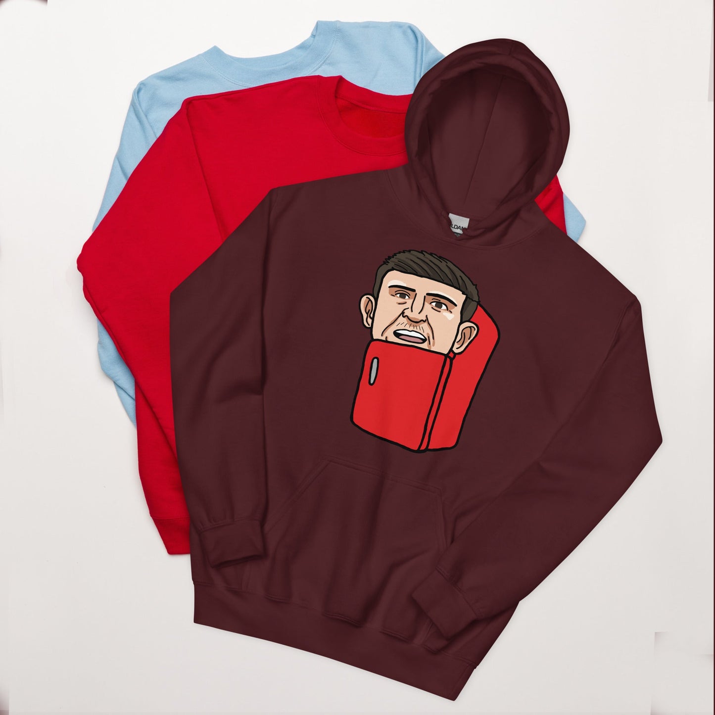 Harry ''The Fridge'' Maguire Unisex Hoodie, With Name & Number Maroon Hoodies Football Harry Maguire Manchester United The Fridge Next Cult Brand