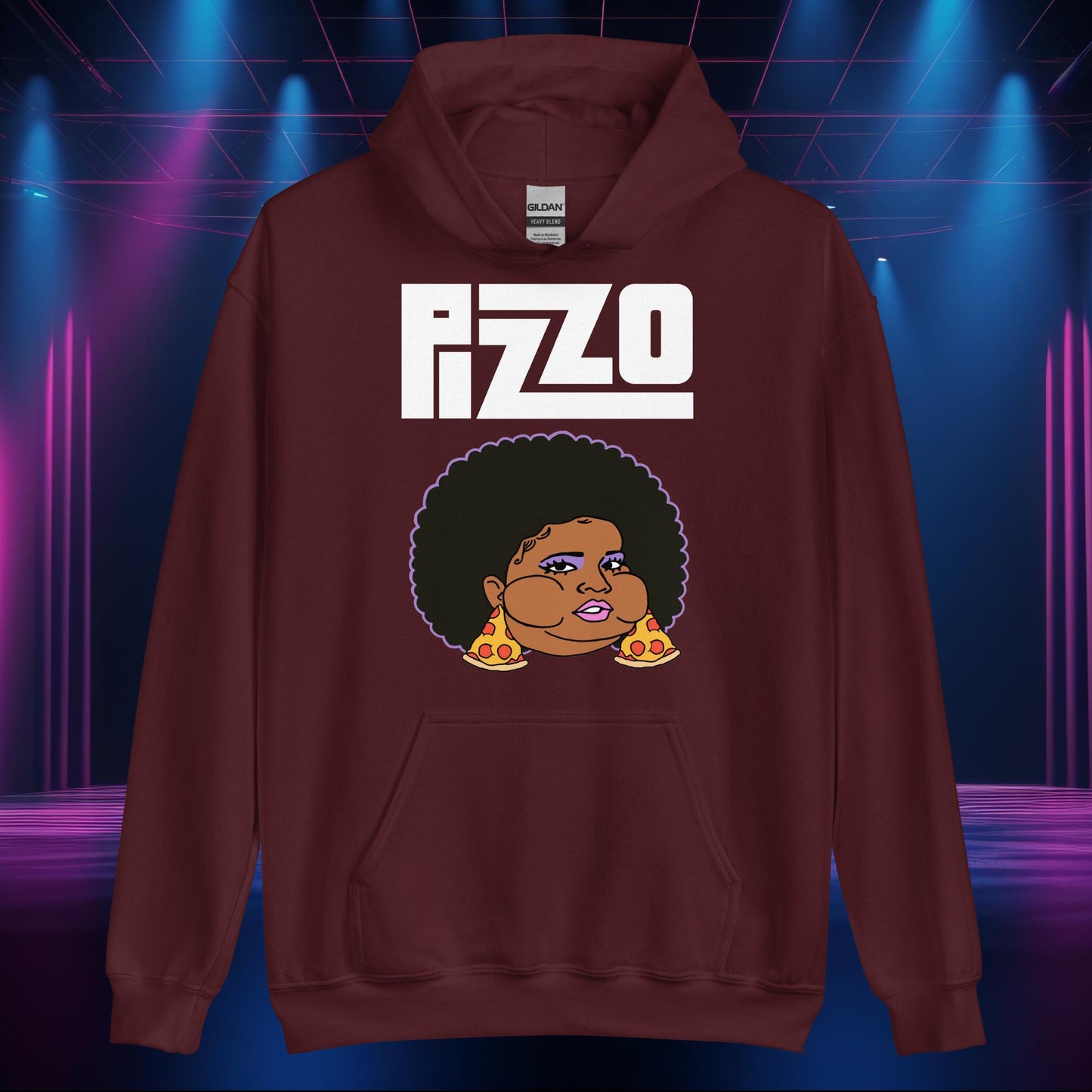 Pizzo Lizzo Pizza Lizzo Merch Lizzo Gift Body Positivity Body empowerment Lizzo Unisex Hoodie Maroon Hoodies Lizzo Music Next Cult Brand