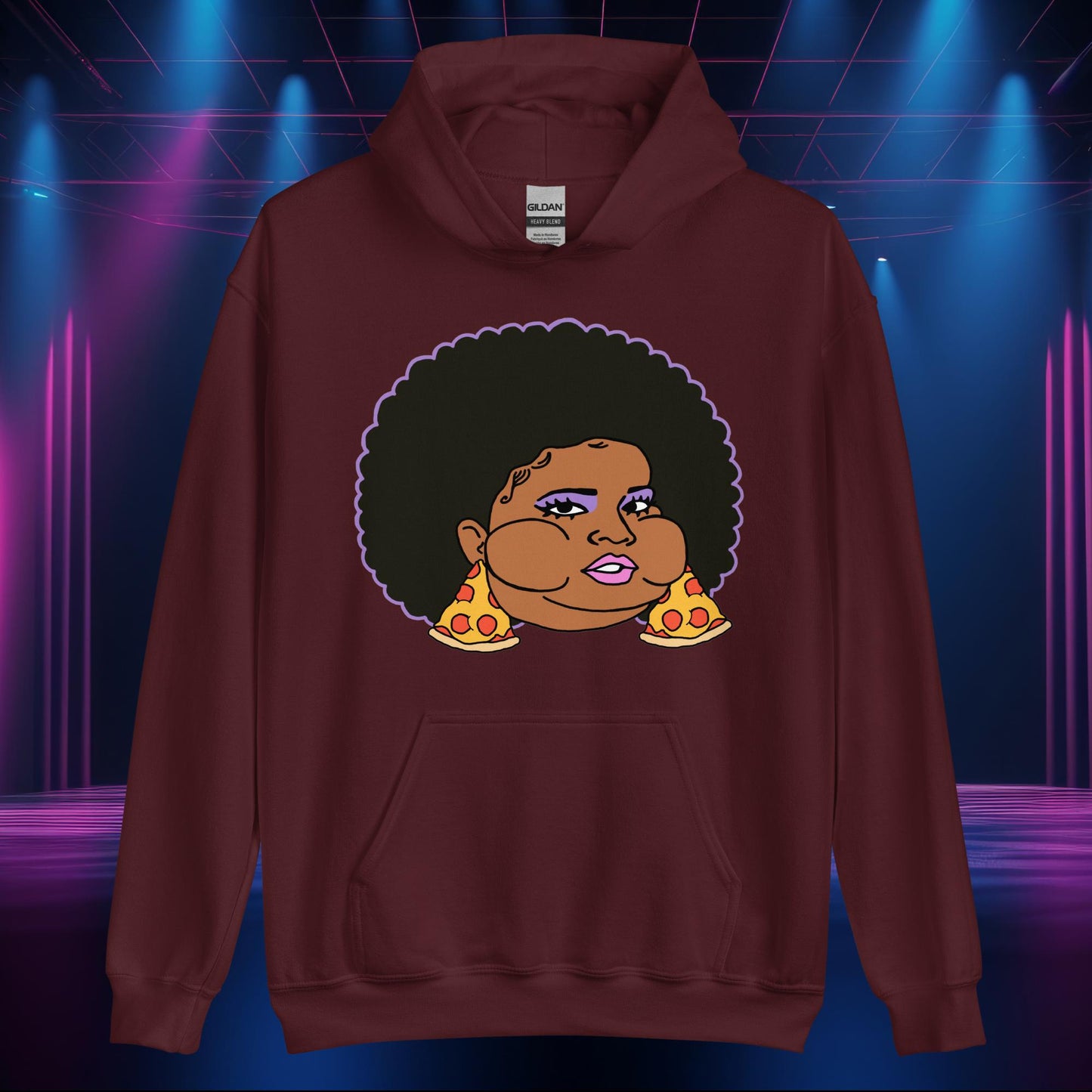 Pizzo Lizzo Pizza Lizzo Merch Lizzo Gift Body Positivity Body empowerment Lizzo Unisex Hoodie Maroon Hoodies Lizzo Music Next Cult Brand