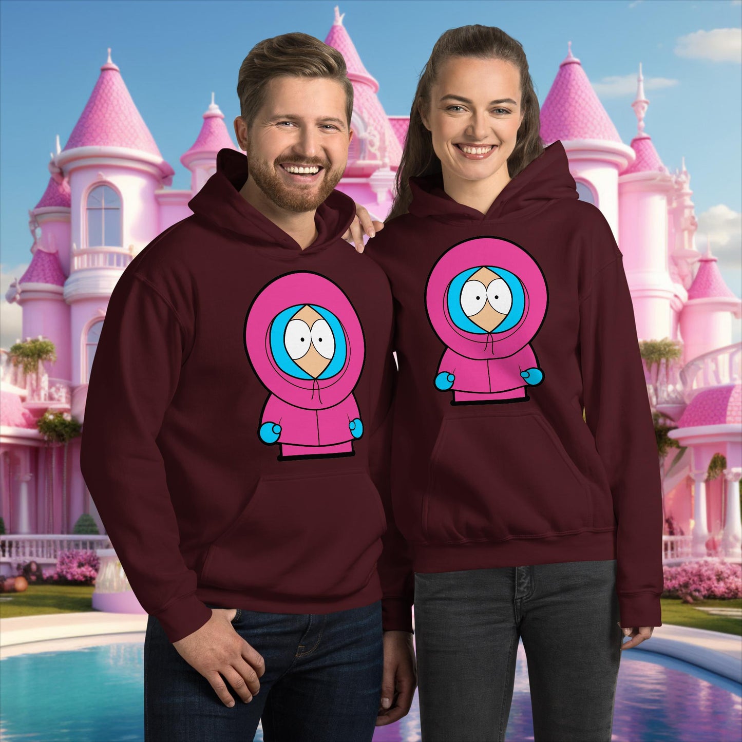 Kenny McCormick Ken Ryan Gosling Barbie South Park Kenny Unisex Hoodie Maroon Hoodies Barbie Ken Kenny Movies South Park TV Shows Next Cult Brand