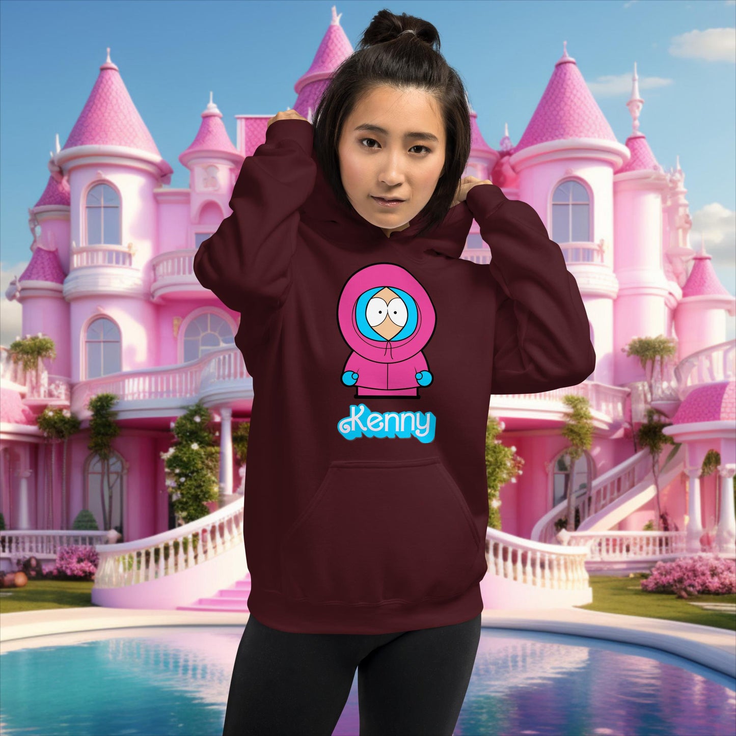 Kenny McCormick Ken Ryan Gosling Barbie South Park Kenny Unisex Hoodie Maroon Hoodies Barbie Ken Kenny Movies South Park TV Shows Next Cult Brand