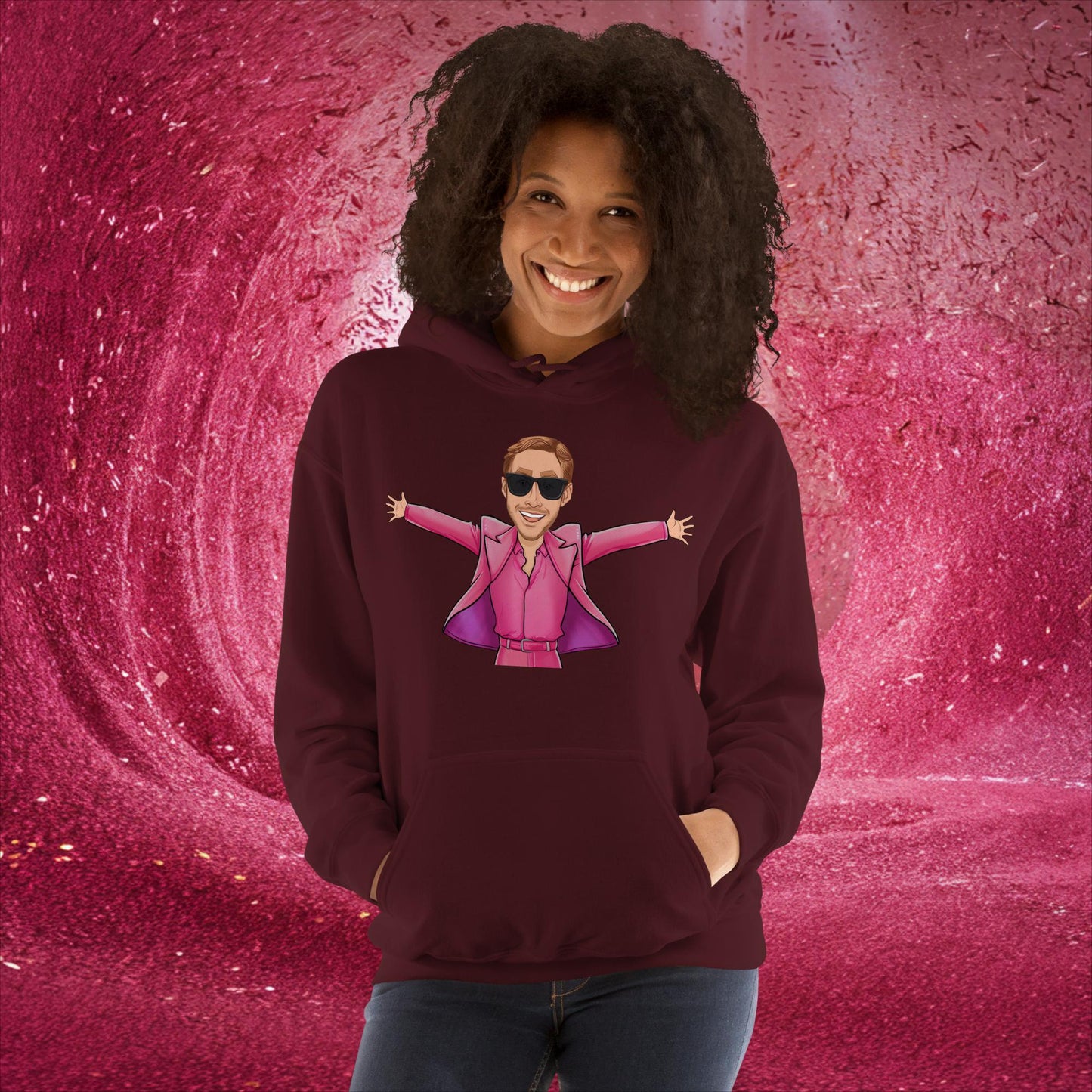 Ken Barbie Ryan Gosling I'm Just Ken Unisex Hoodie Maroon Hoodies Barbie Celebrities Ken Movies Ryan Gosling Next Cult Brand
