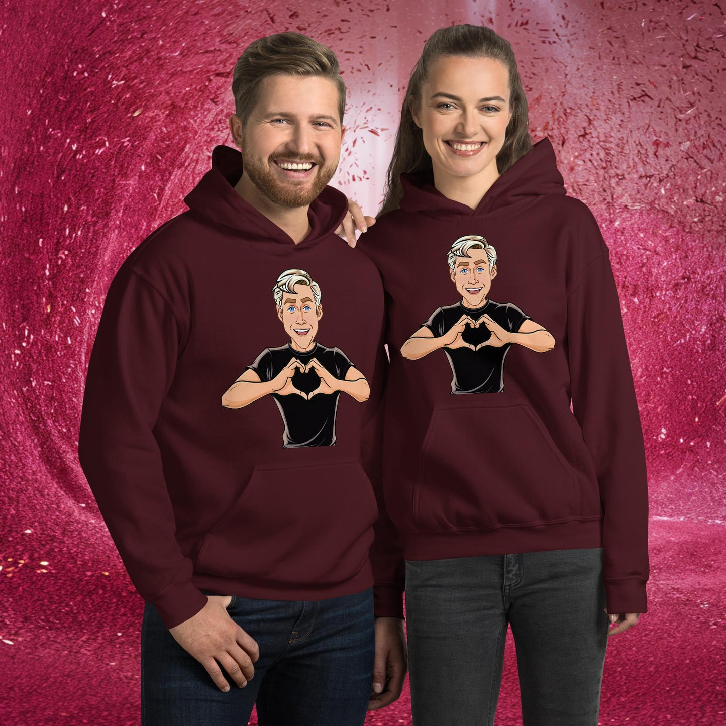 I Love Ryan Gosling Ken Barbie Movie I am Kenough Unisex Hoodie Maroon Hoodies Barbie Celebrities Ken Movies Ryan Gosling Next Cult Brand