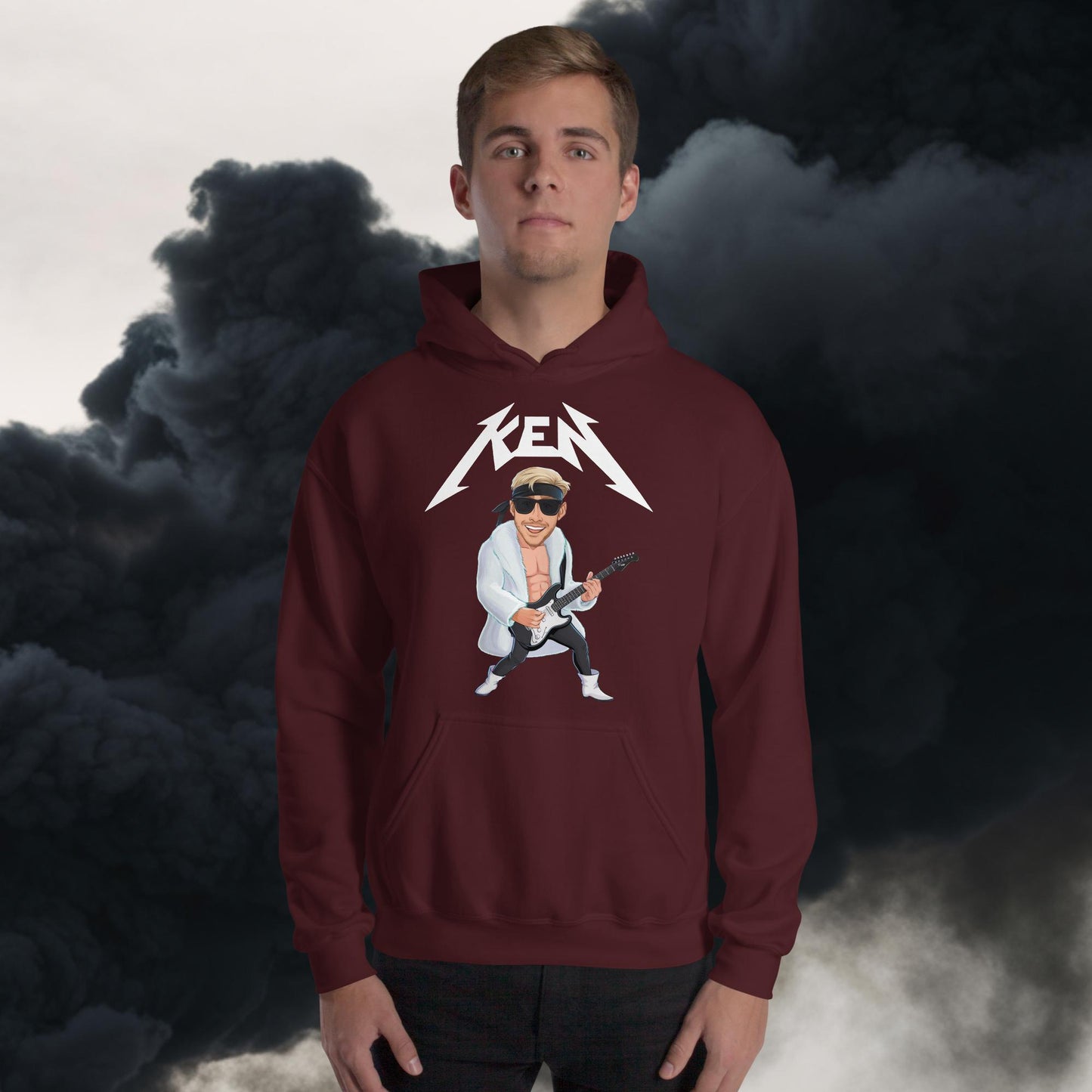 Rockstar Ken Barbie Movie Ryan Gosling Unisex Hoodie Maroon Hoodies Barbie Celebrities Ken Movies Ryan Gosling Next Cult Brand