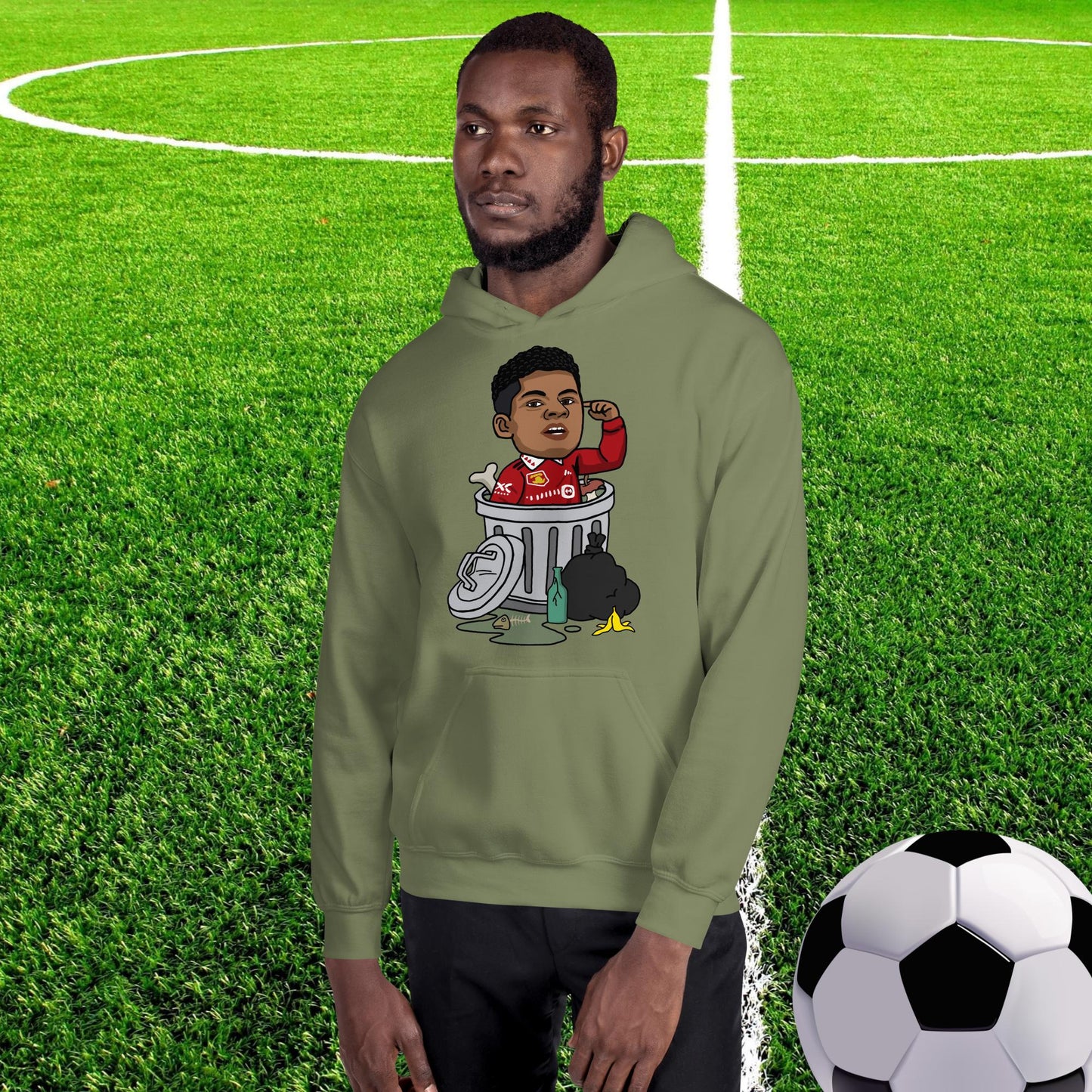 Trashford Marcus Rashford Manchester United Gift Man United Gift Marcus Rashford Unisex Hoodie Military Green Hoodies Football Manchester United Marcus Rashford Next Cult Brand