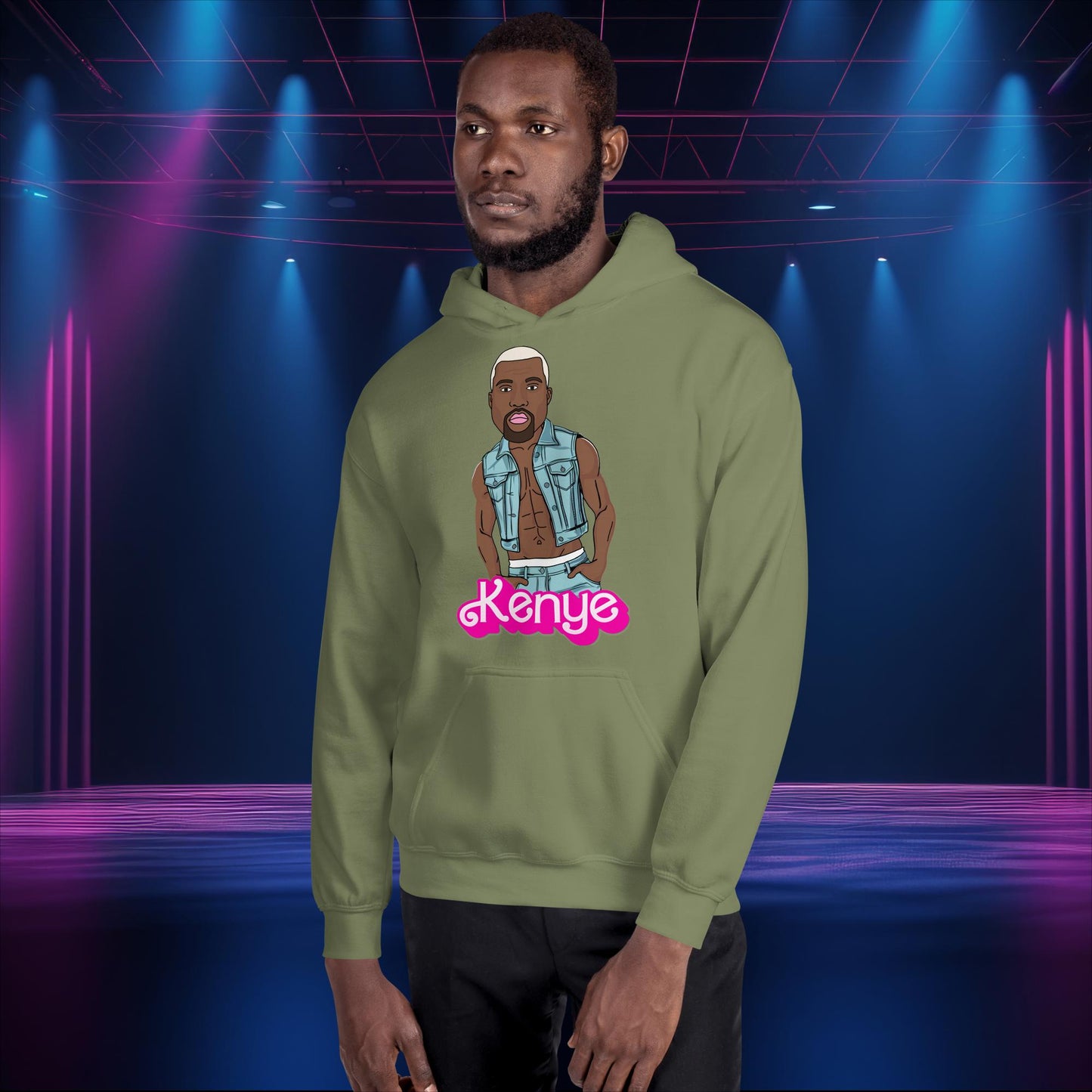 Kanye West Hoodie Kanye Jumper Kanye Pullover Barbie Hoodie Barbie Jumper Ken Hoodie Ken Jumper Ryan Gosling Hoodie Barbie Gift Ken Gift Military Green Hoodies Barbie Kanye West Ken Movies Music Next Cult Brand