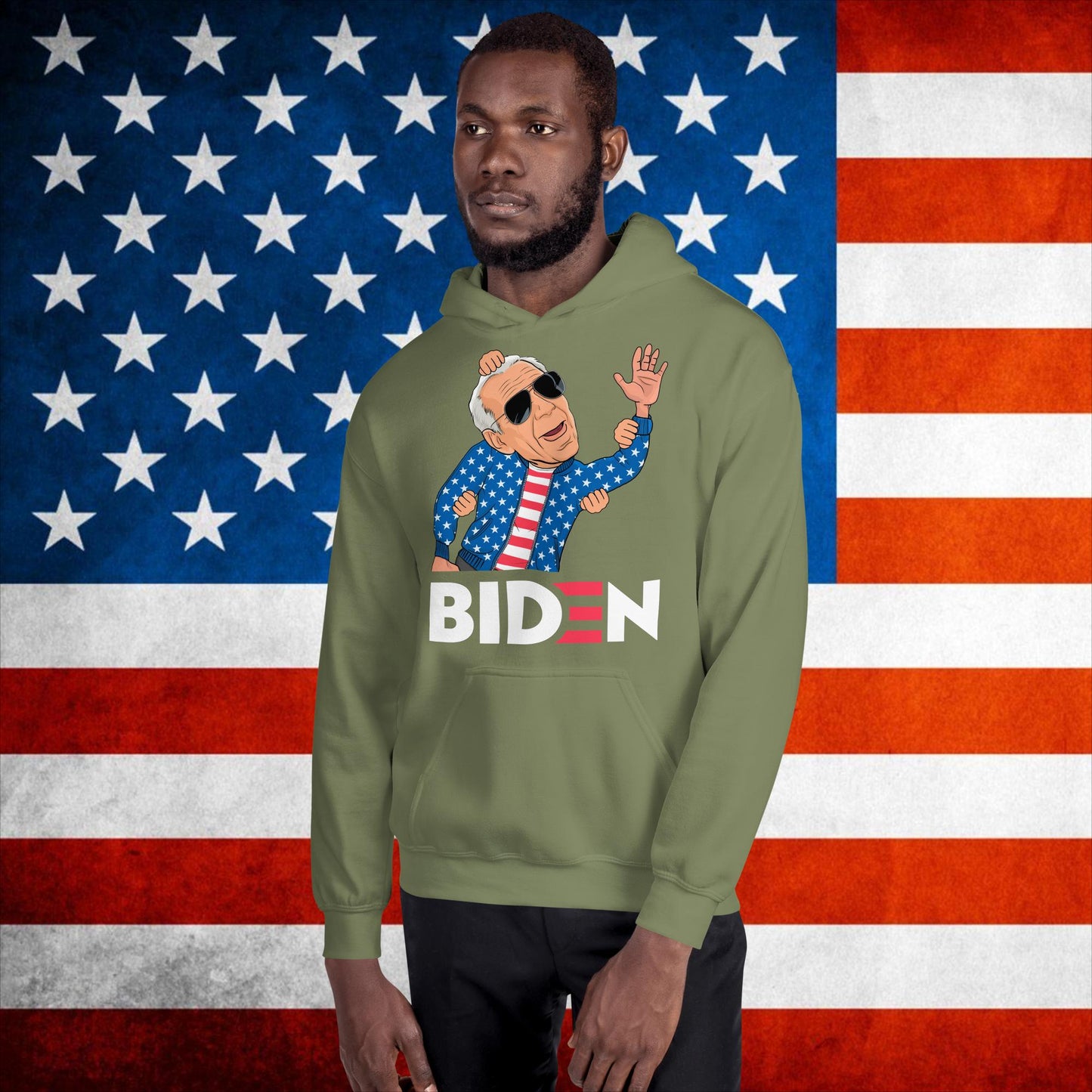 Weekend at Biden's Joe Biden Meme Democrat Republican Trump Gift Biden Gift 90s Vintage Unisex Hoodie Military Green Hoodies Democrats Joe Biden Politics Next Cult Brand