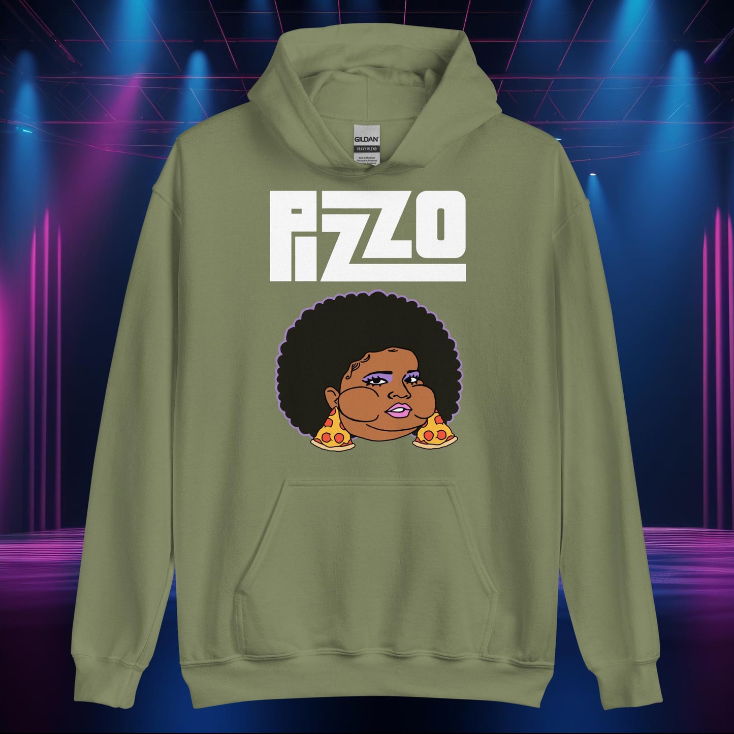 Pizzo Lizzo Pizza Lizzo Merch Lizzo Gift Body Positivity Body empowerment Lizzo Unisex Hoodie Military Green Hoodies Lizzo Music Next Cult Brand