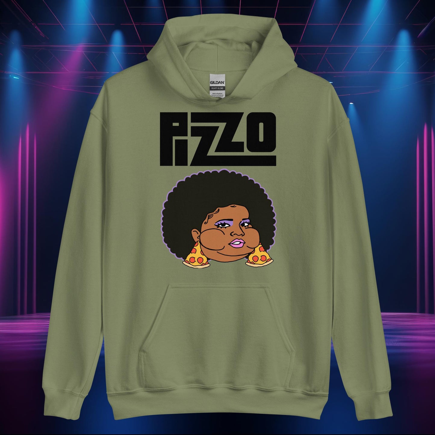 Pizzo Lizzo Pizza Lizzo Merch Lizzo Gift Body Positivity Body empowerment Lizzo Unisex Hoodie Military Green Hoodies Lizzo Music Next Cult Brand