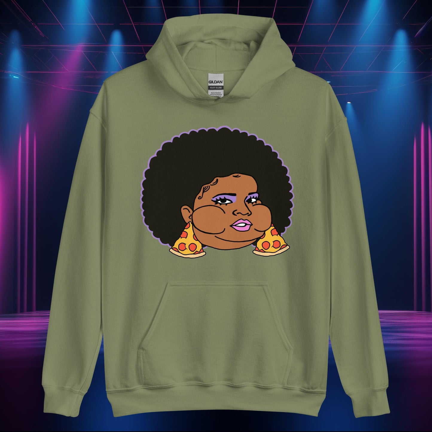 Pizzo Lizzo Pizza Lizzo Merch Lizzo Gift Body Positivity Body empowerment Lizzo Unisex Hoodie Military Green Hoodies Lizzo Music Next Cult Brand