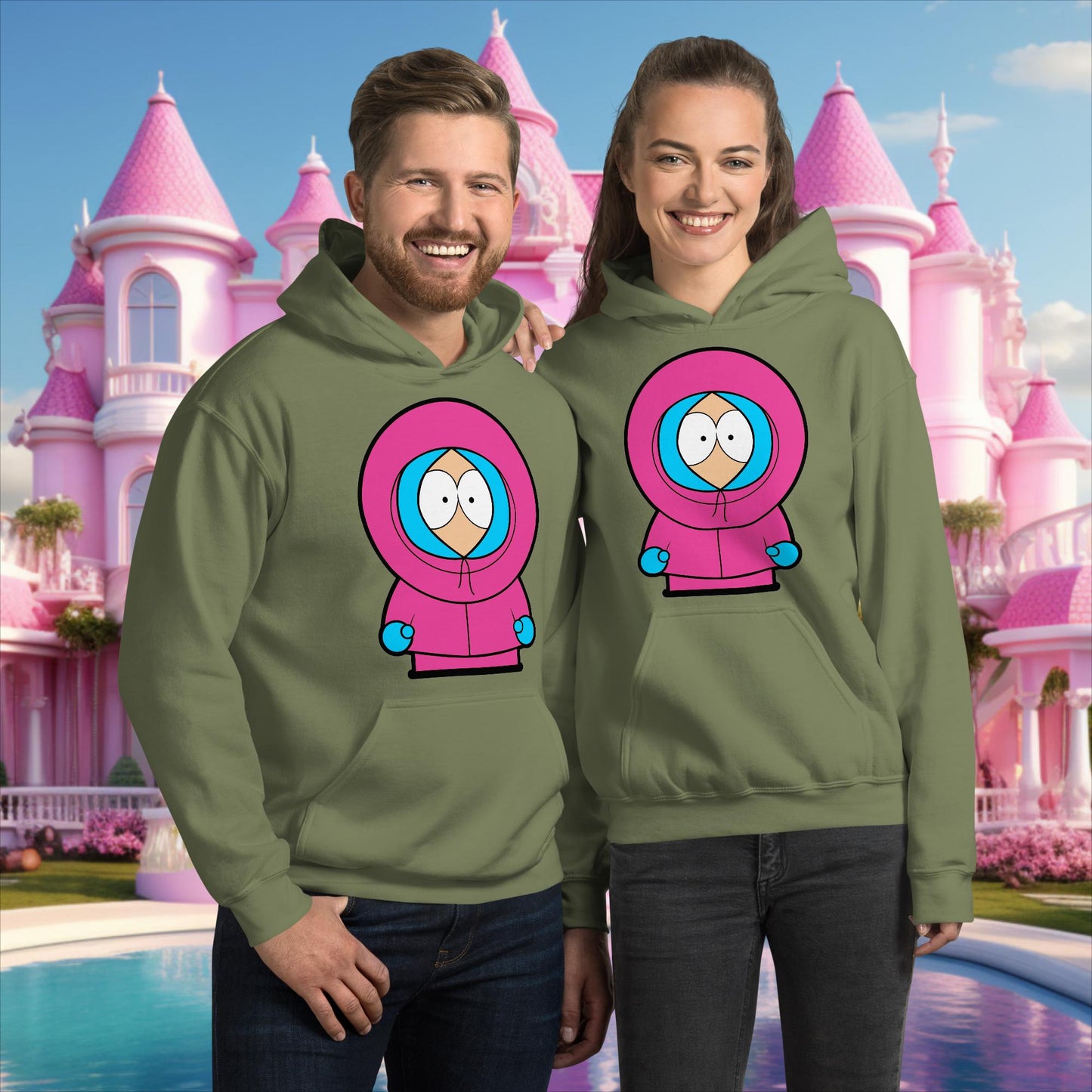 Kenny McCormick Ken Ryan Gosling Barbie South Park Kenny Unisex Hoodie Military Green Hoodies Barbie Ken Kenny Movies South Park TV Shows Next Cult Brand