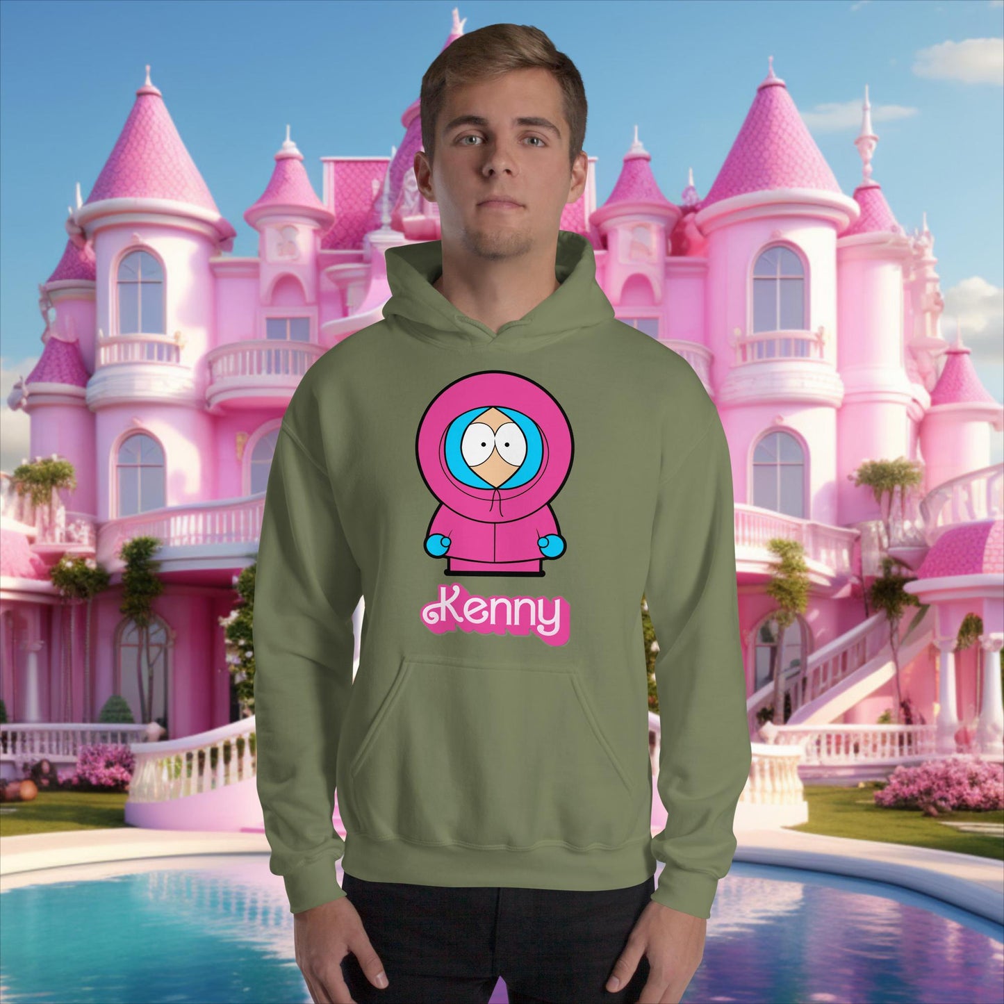 Kenny McCormick Ken Ryan Gosling Barbie South Park Kenny Unisex Hoodie Military Green Hoodies Barbie Ken Kenny Movies South Park TV Shows Next Cult Brand