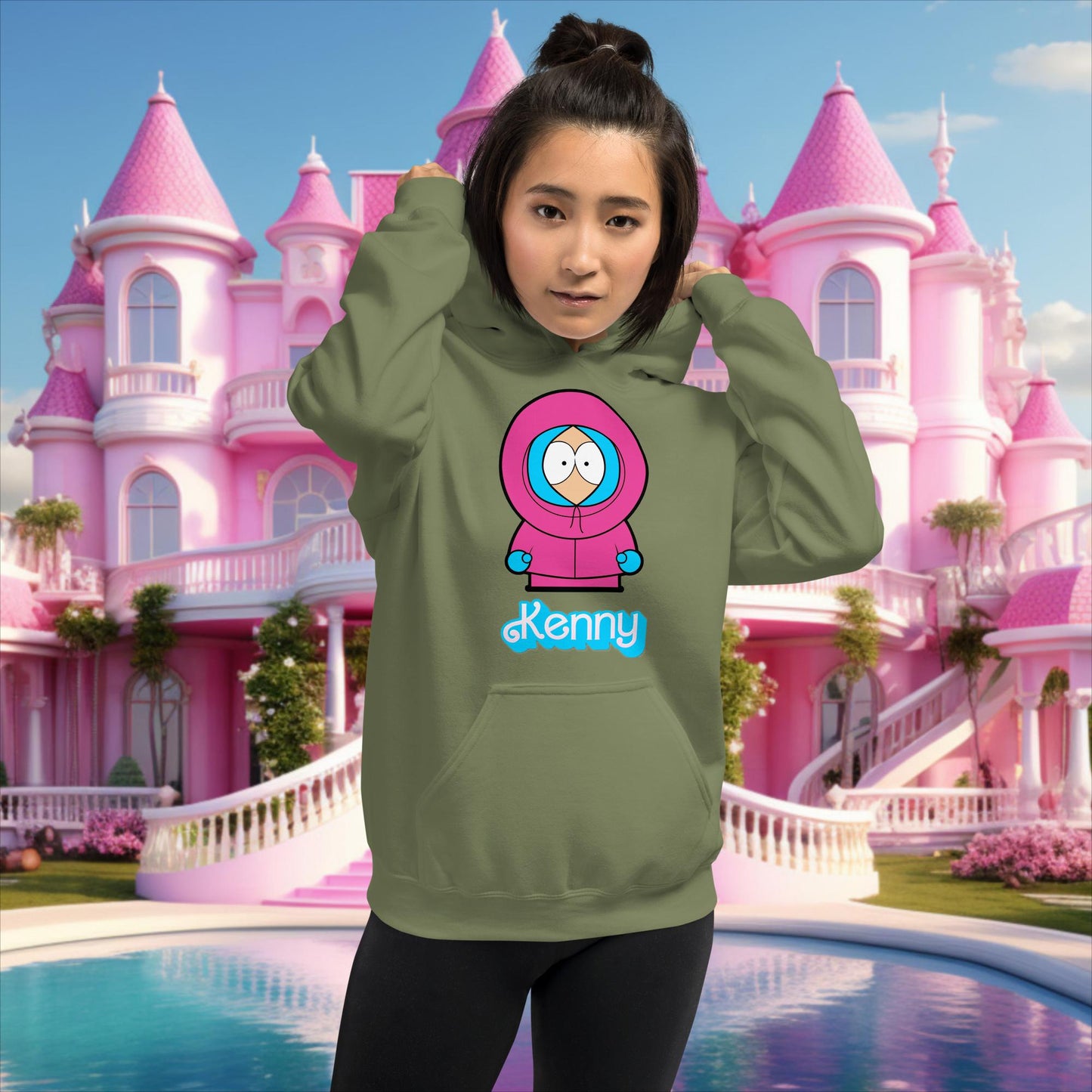 Kenny McCormick Ken Ryan Gosling Barbie South Park Kenny Unisex Hoodie Military Green Hoodies Barbie Ken Kenny Movies South Park TV Shows Next Cult Brand