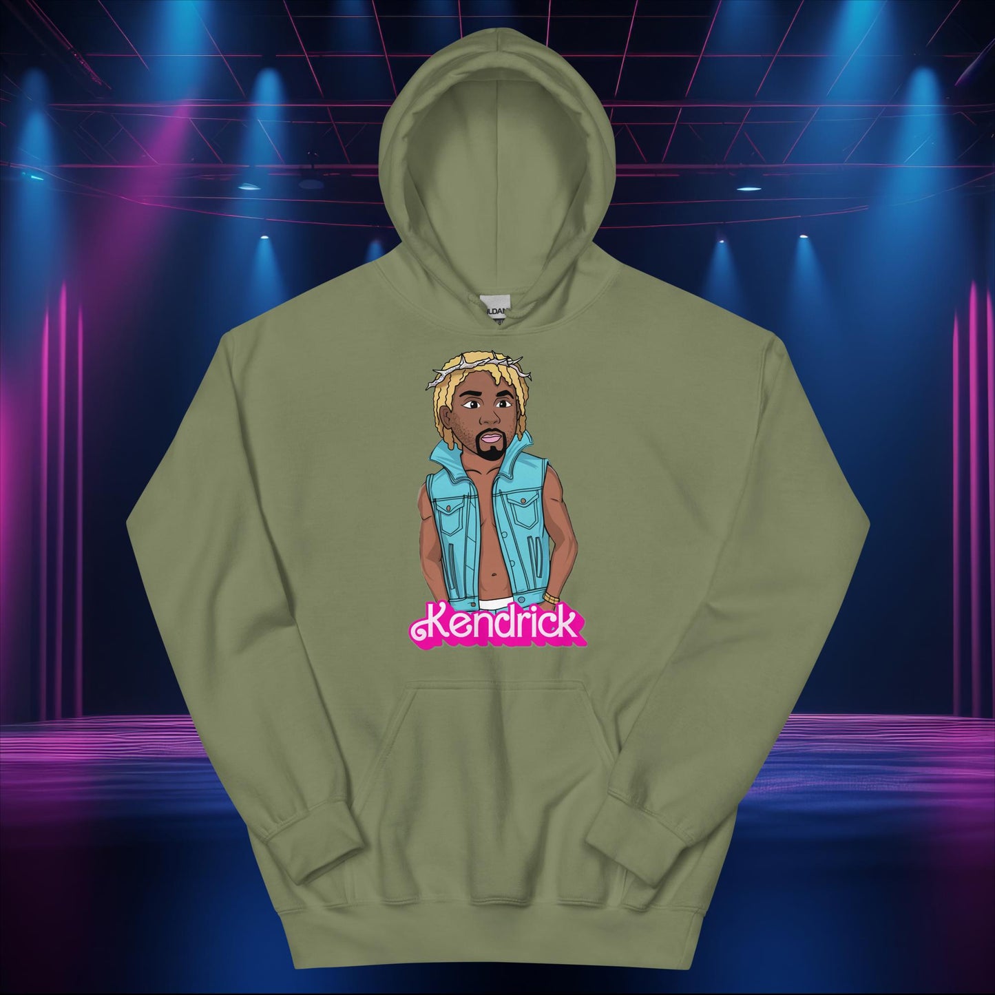 Kendrick Ken Ryan Gosling Barbie Hip Hop Rap Kendrick Lamar Unisex Hoodie Military Green Hoodies Barbie Ken Kendrick Lamar Movies Music Next Cult Brand