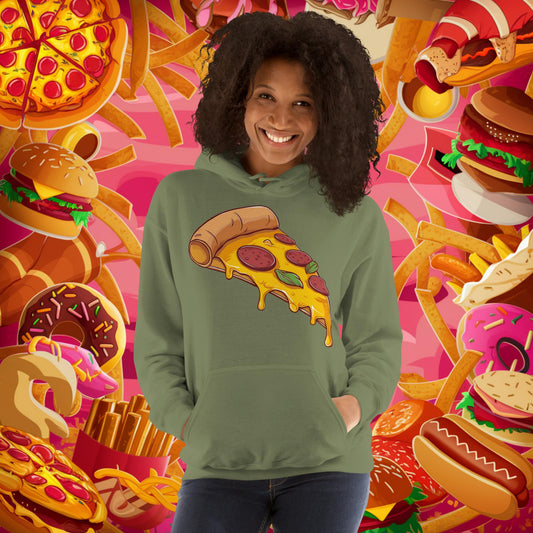 Pizza I Love Pizza Unisex Hoodie Military Green Hoodies Fast Food Pizza Next Cult Brand