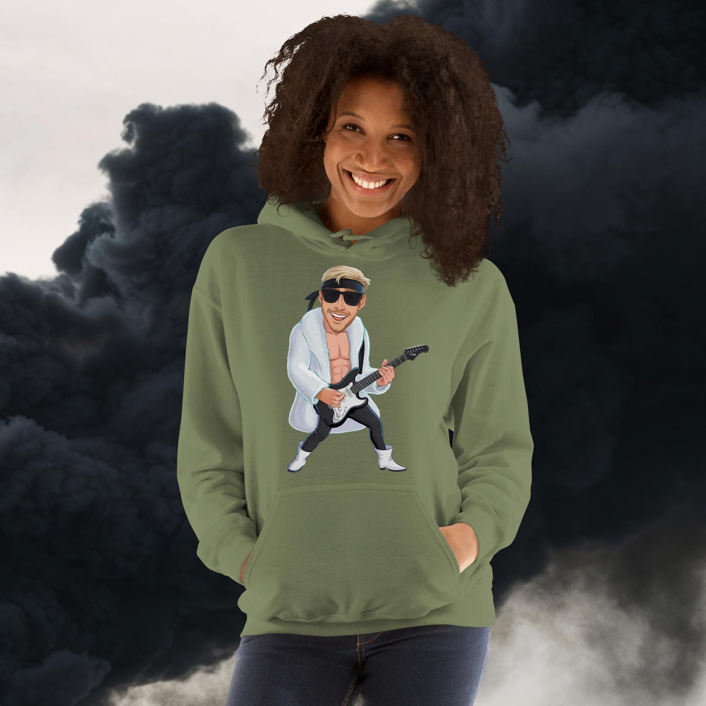 Rockstar Rock Music Unisex Hoodie Military Green Hoodies Barbie Celebrities Ken Movies Music Rock Music Ryan Gosling Next Cult Brand