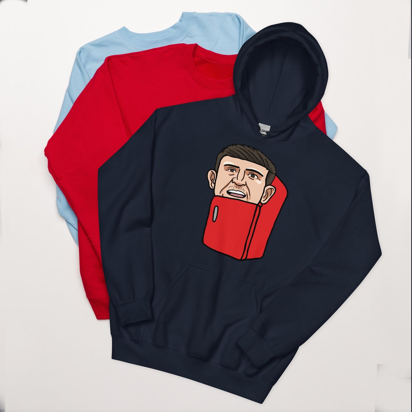 Harry ''The Fridge'' Maguire Unisex Hoodie, With Name & Number Navy Hoodies Football Harry Maguire Manchester United The Fridge Next Cult Brand