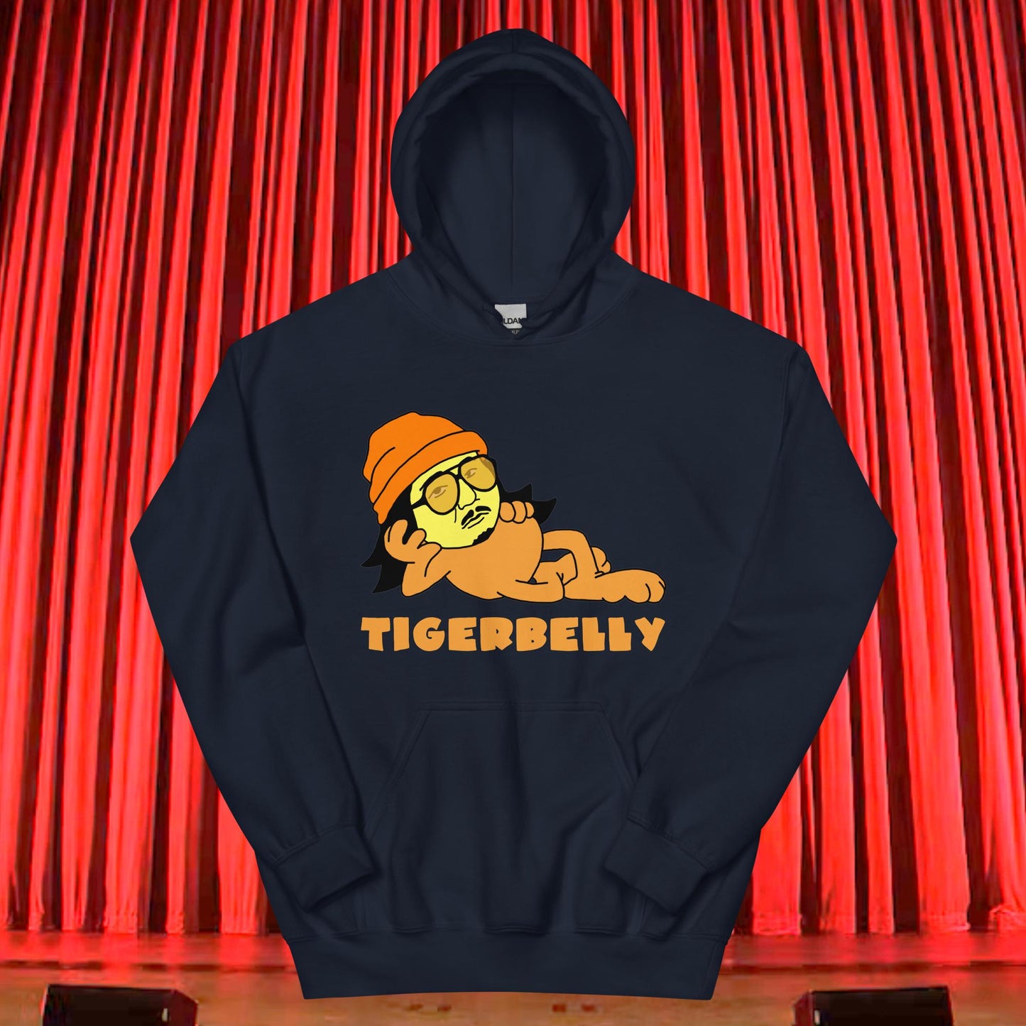 Bobby Lee Tigerbelly, Bobby Lee Merch, Tigerbelly Merch, Bobby Lee Gift, Funny Tigerbelly Gift, Tigerbelly Podcast, TigerBelly Unisex Hoodie Navy Hoodies Bobby Lee Podcasts Stand-up Comedy TigerBelly Next Cult Brand