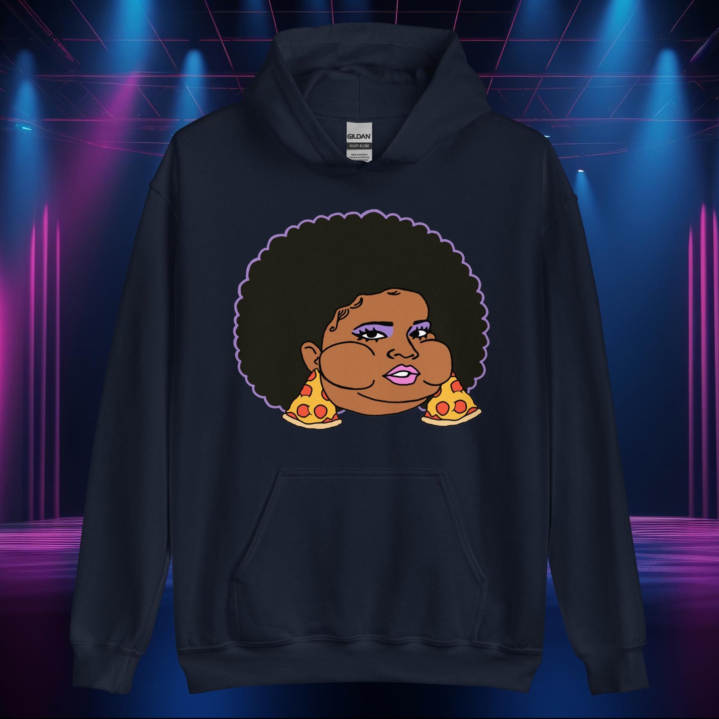 Pizzo Lizzo Pizza Lizzo Merch Lizzo Gift Body Positivity Body empowerment Lizzo Unisex Hoodie Navy Hoodies Lizzo Music Next Cult Brand