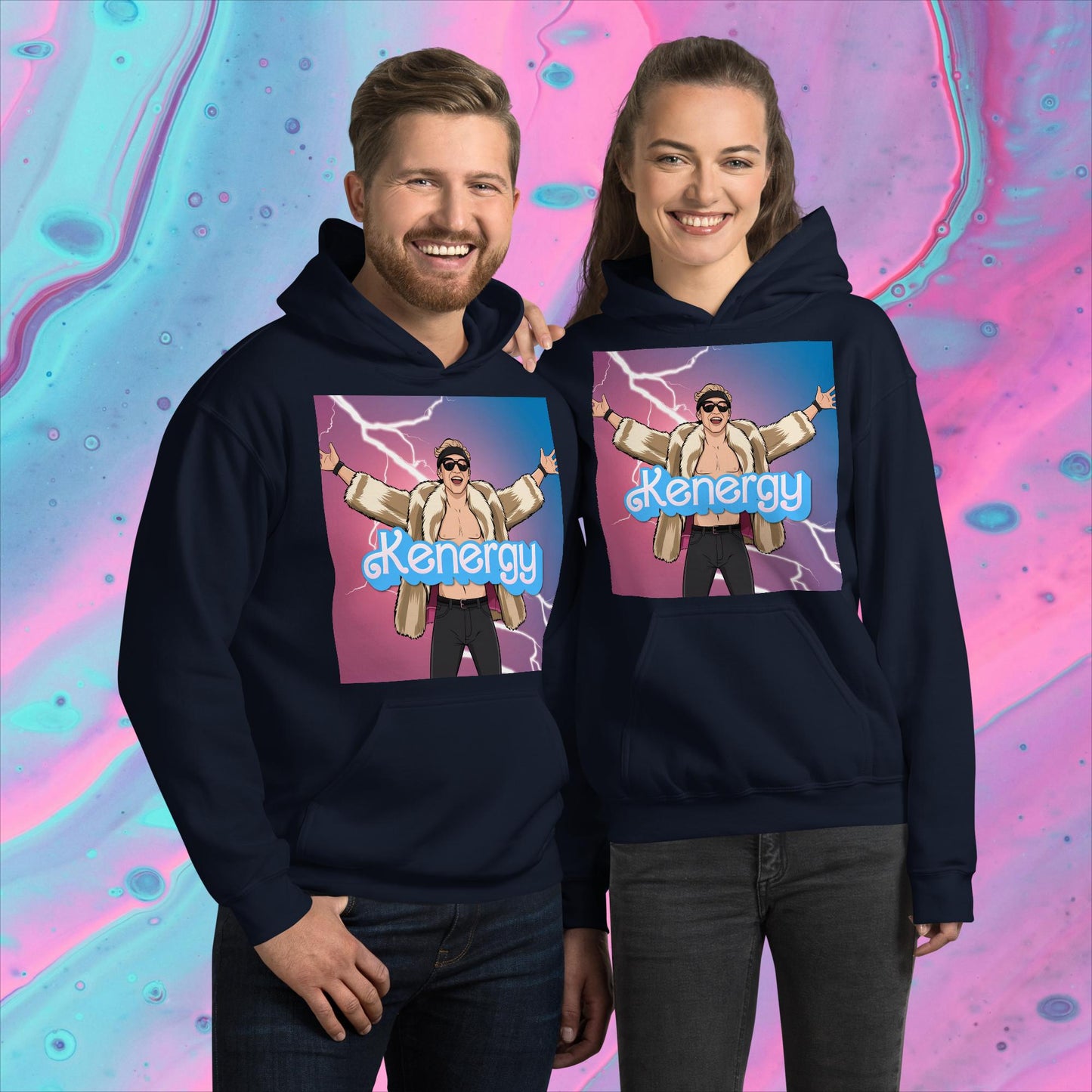 Kenergy Barbie Ryan Gosling Ken Unisex Hoodie Navy Hoodies Barbie Celebrities Ken Kenergy Movies Ryan Gosling Next Cult Brand